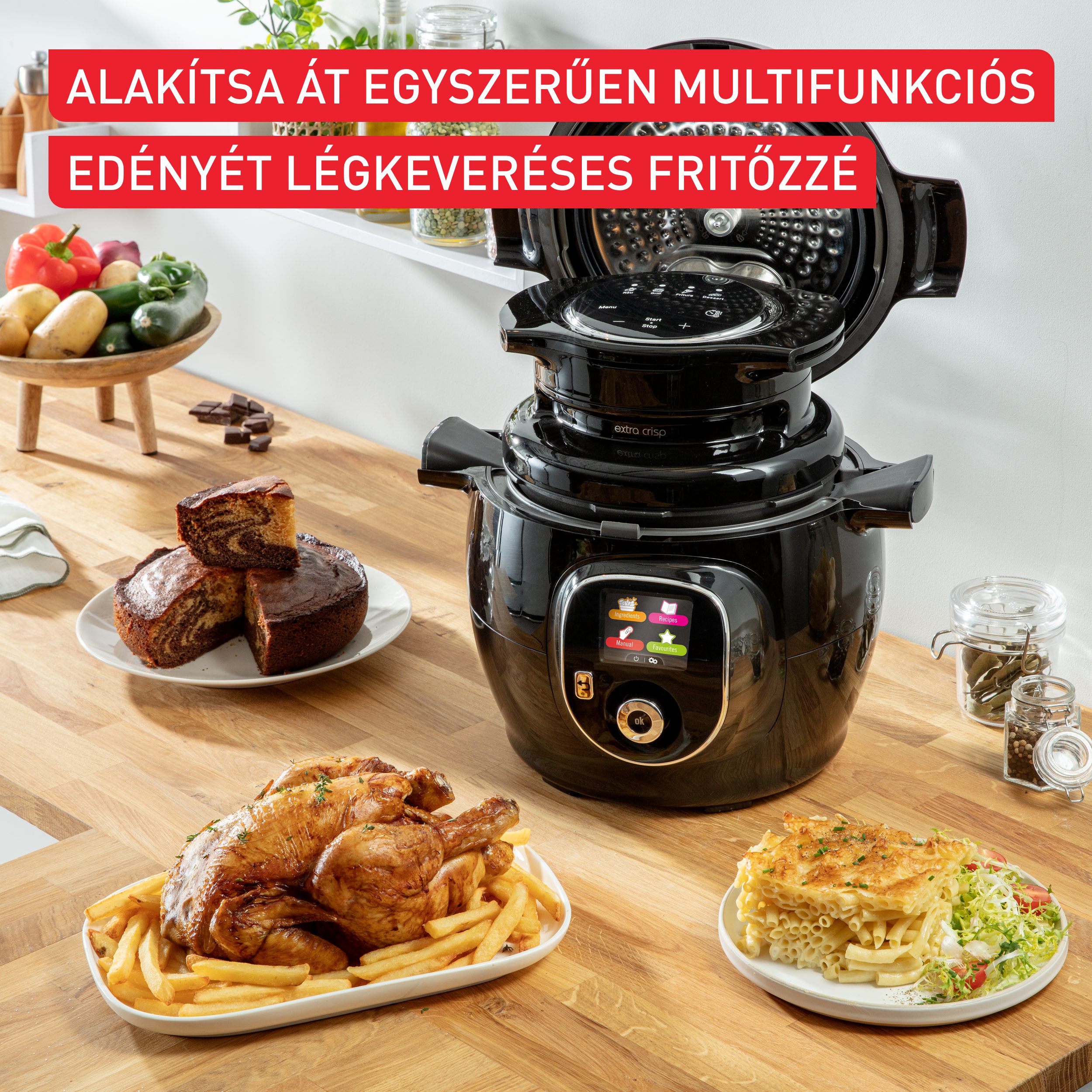 TEFAL CY85X8F2 Cook4Me+ okos multifunkciós edény fedővel, fekete – 3. kép