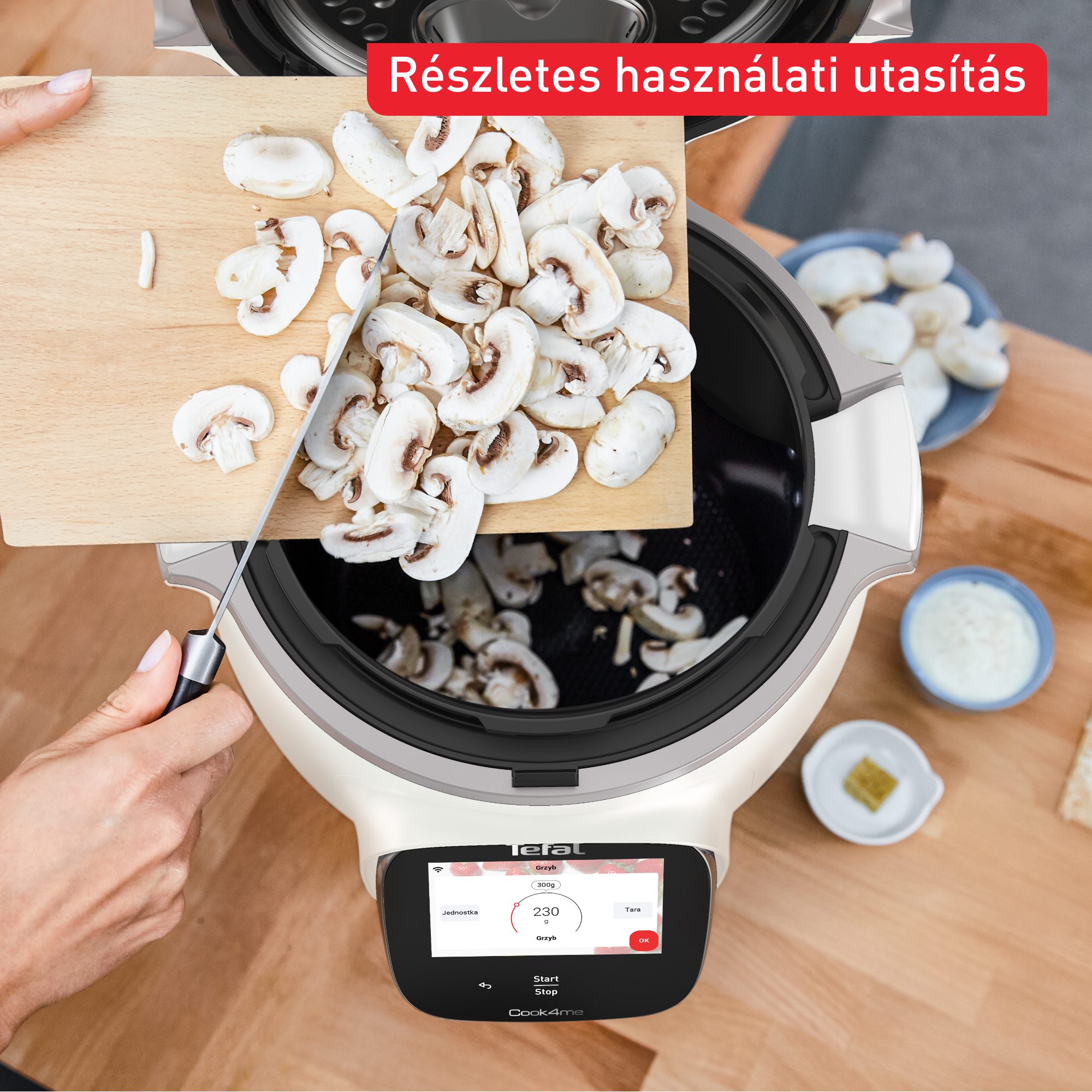TEFAL CY9441F2 Cook4me Touch Pro WiFi-s multifunkciós fazék integrált mérleggel – 5. kép
