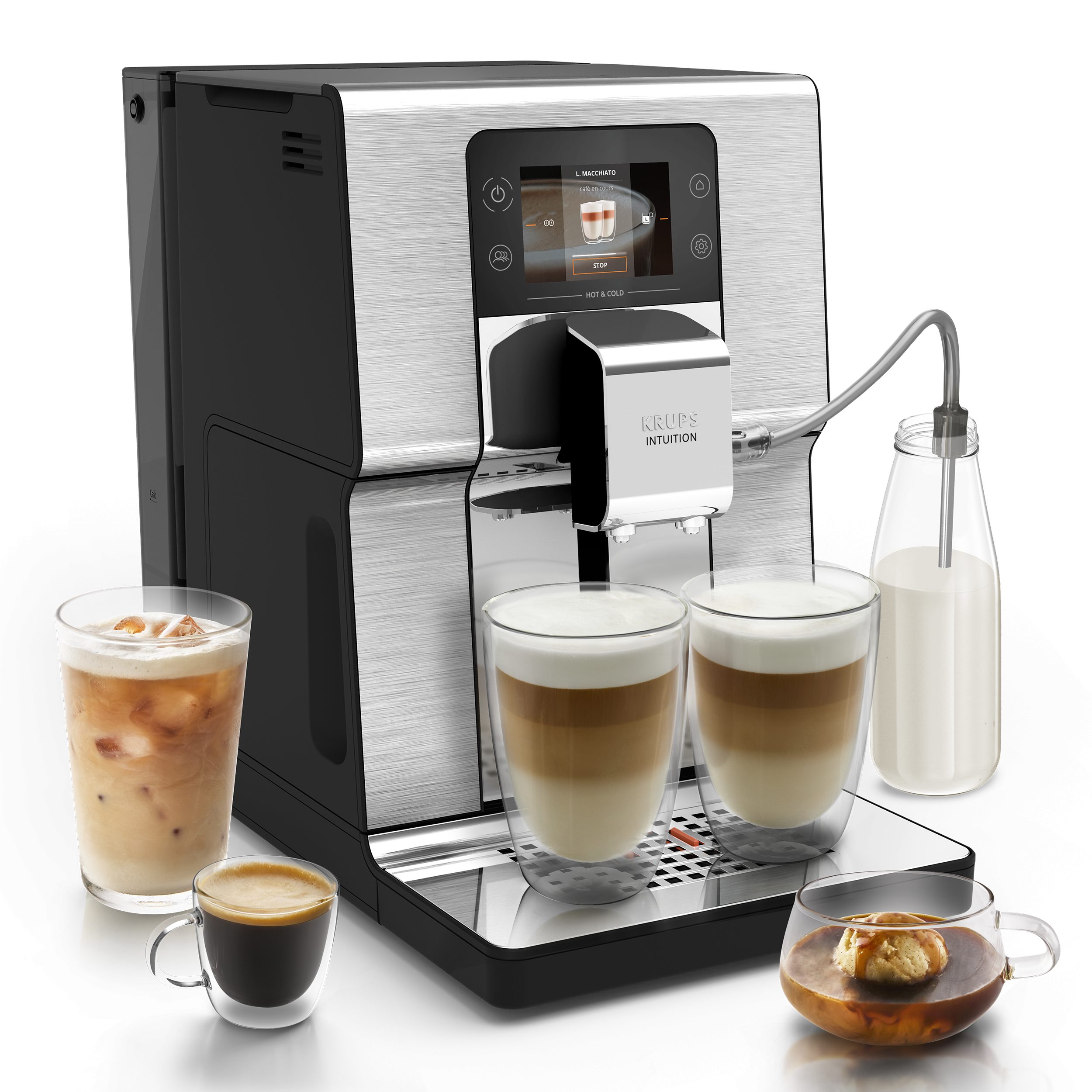 KRUPS EA879EE0 Intuition Experience Hot&Cold automata kávéfőző integrált tejhabosítóval – 3. kép