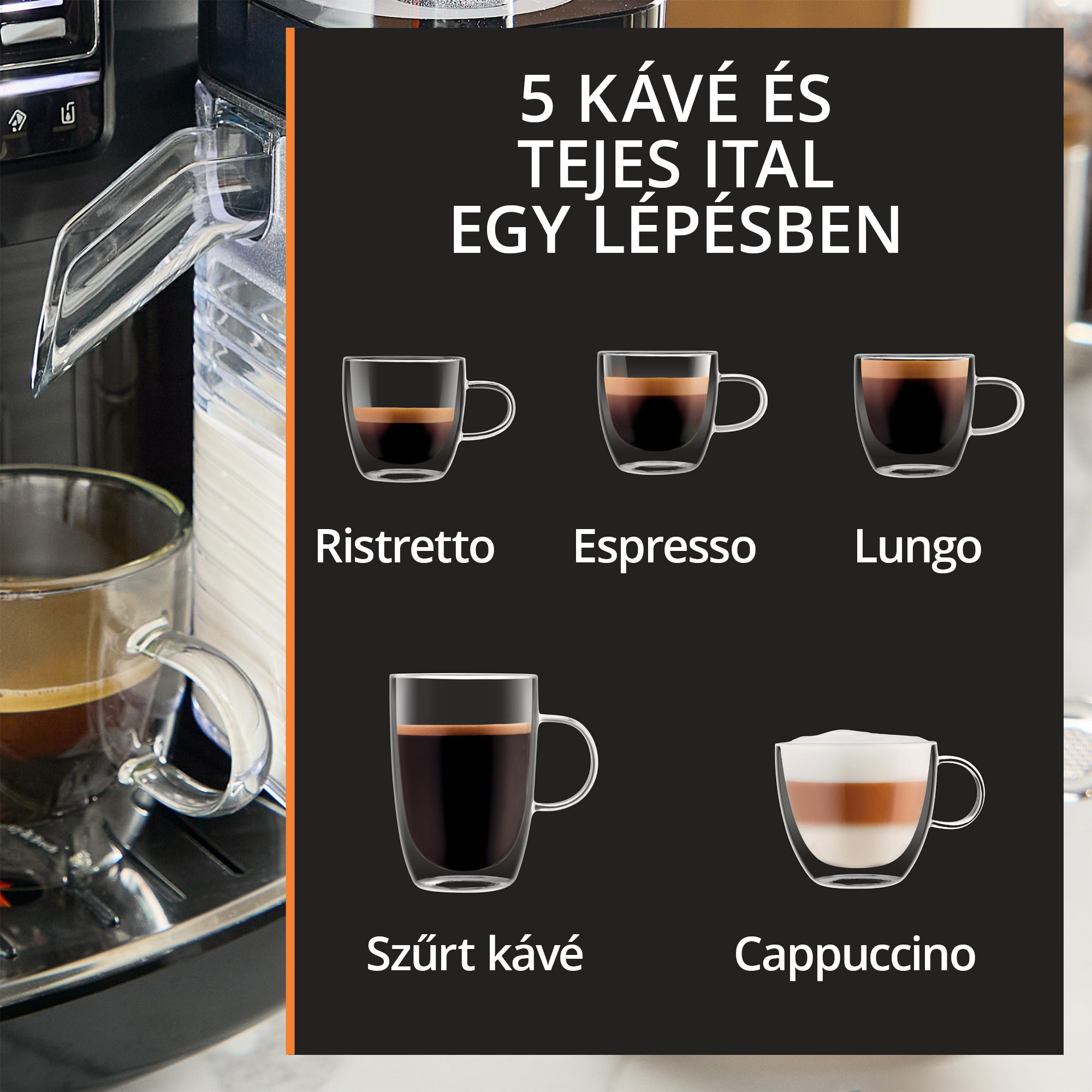 KRUPS EA5028E0 Intensity Milk automata kávéfőző 5 itallal és integrált tejhabosítóval – 6. kép