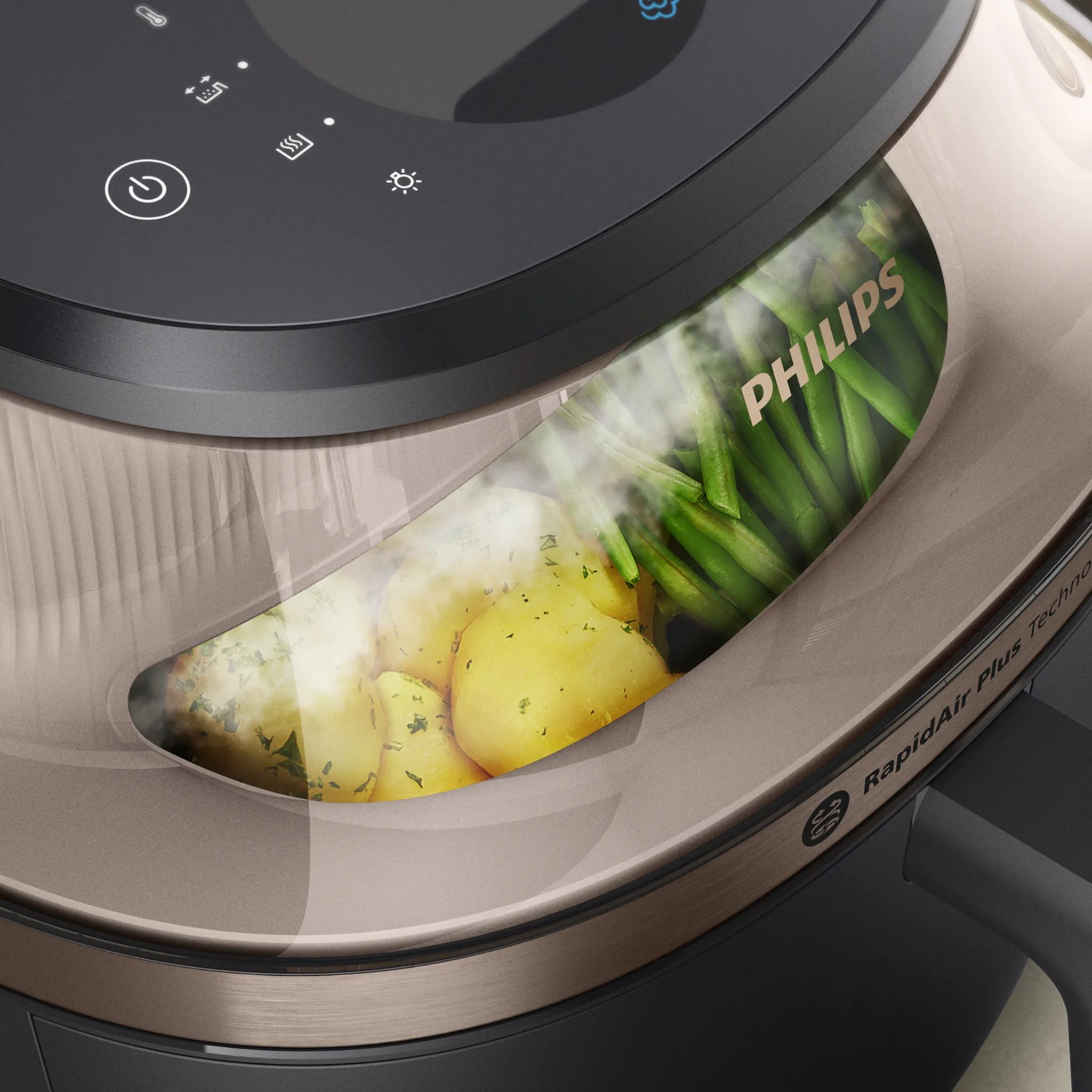 PHILIPS 5000 Series NA547/07 SteamFry+ 7,2 l-es forrólevegős sütő gőzfunkcióval – 5. kép