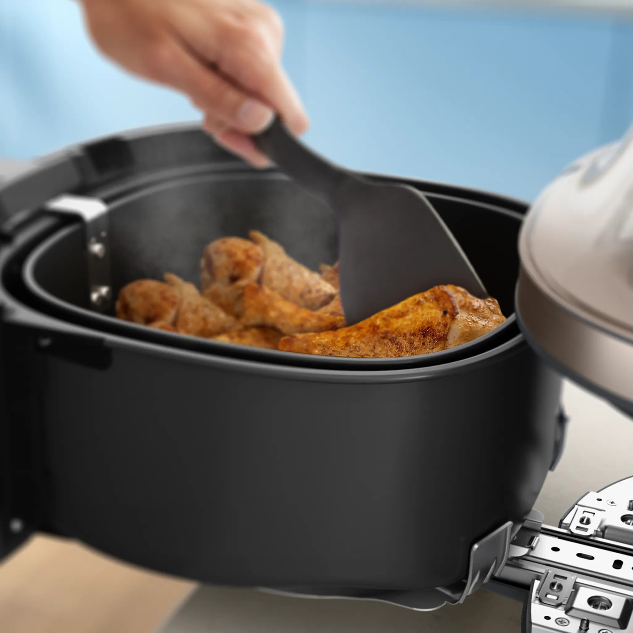 PHILIPS 5000 Series NA547/07 SteamFry+ 7,2 l-es forrólevegős sütő gőzfunkcióval – 7. kép