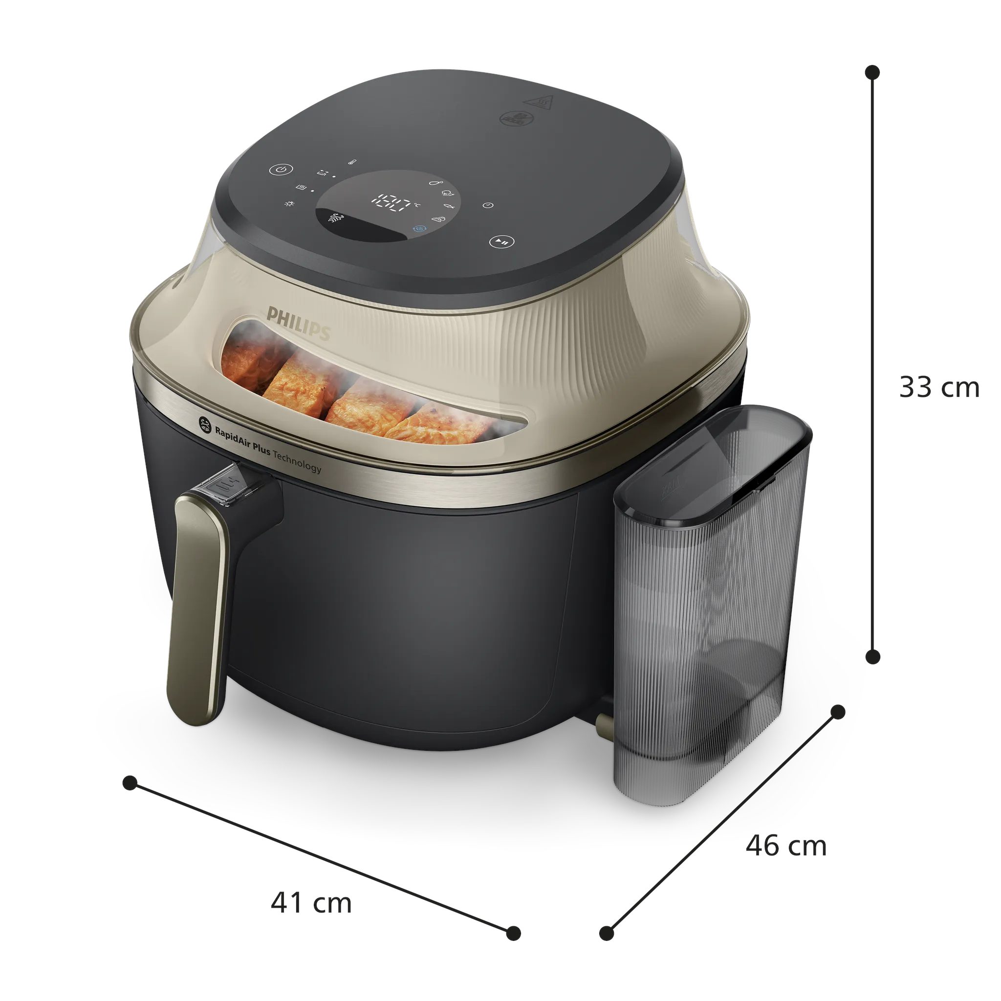 PHILIPS 5000 Series NA547/07 SteamFry+ 7,2 l-es forrólevegős sütő gőzfunkcióval – 9. kép