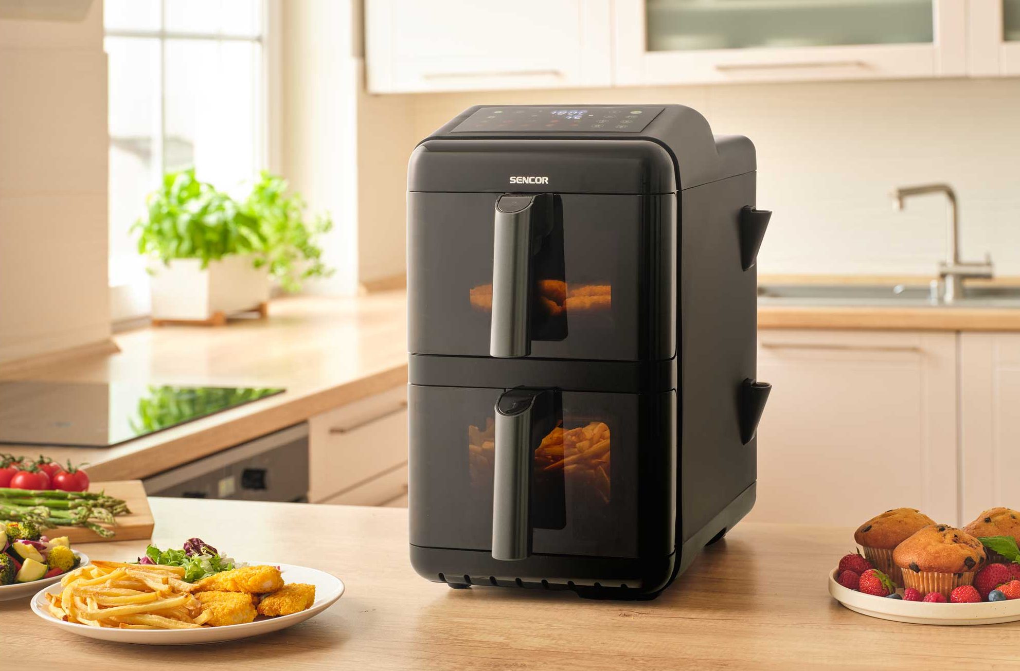 SENCOR SFR 1250BK dupla kosaras forrólevegős fritőz – 7. kép