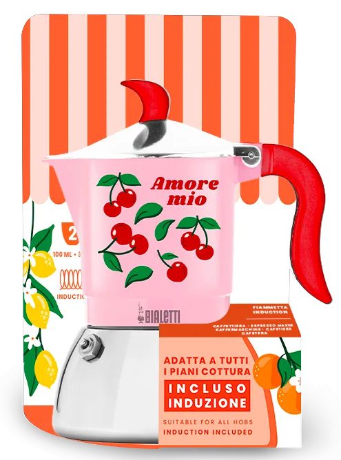 BIALETTI Fruit Fiammetta indukciós kotyogós kávéfőző, 2 személyes, Cherry – 2. kép