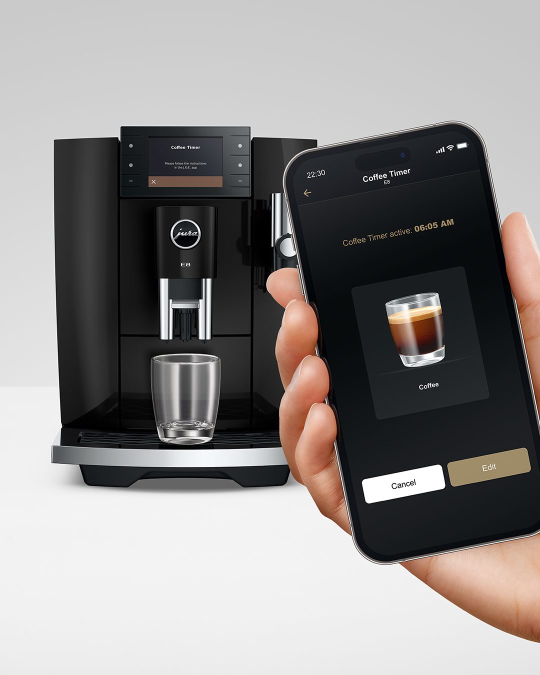 JURA E8 Piano Black (ED) automata kávéfőző 3,5 colos színes kijelzővel – 4. kép