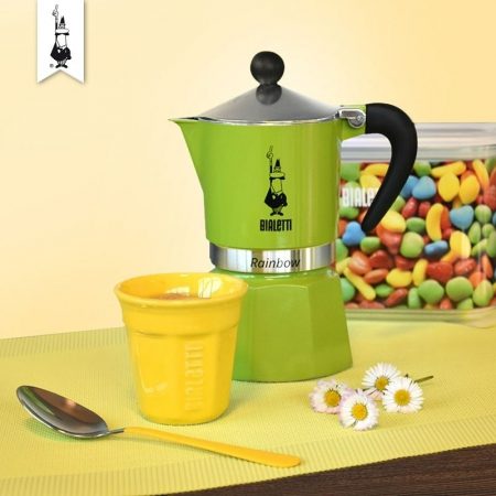 BIALETTI 0004973 Rainbow zöld alumínium kotyogós kávéfőző, 6 adagos – 4. kép
