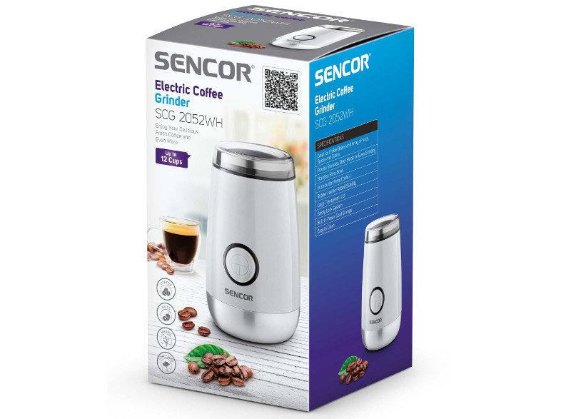 SENCOR SCG 2052WH fehér, rozsdamentes késes kávédaráló – 6. kép