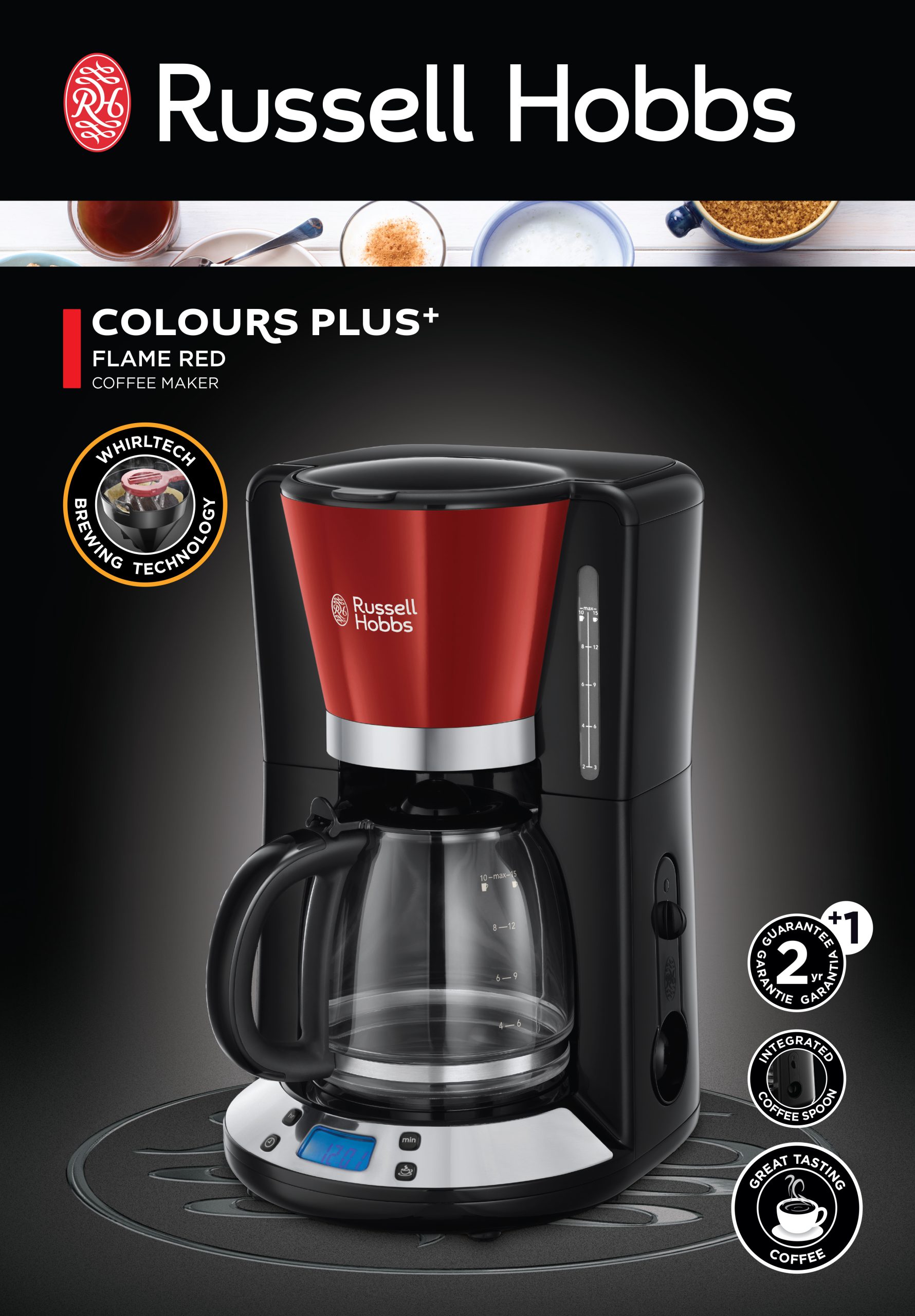 RUSSELL HOBBS 24031-56/RH Colours Plus+ piros filteres kávéfőző – 7. kép