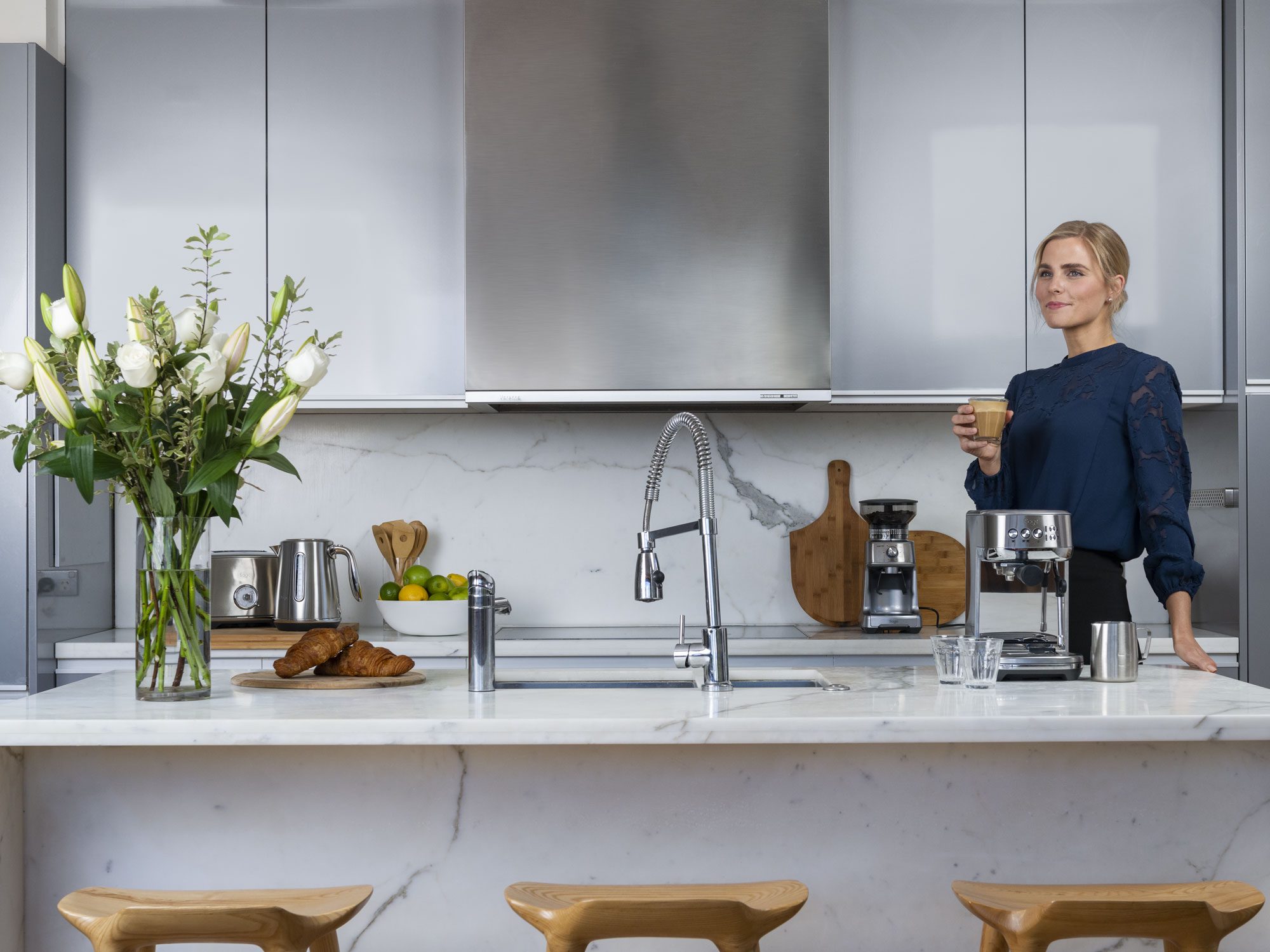 SAGE SES500BSS inox karos eszpresszó kávéfőző automata gőzkarral – 5. kép