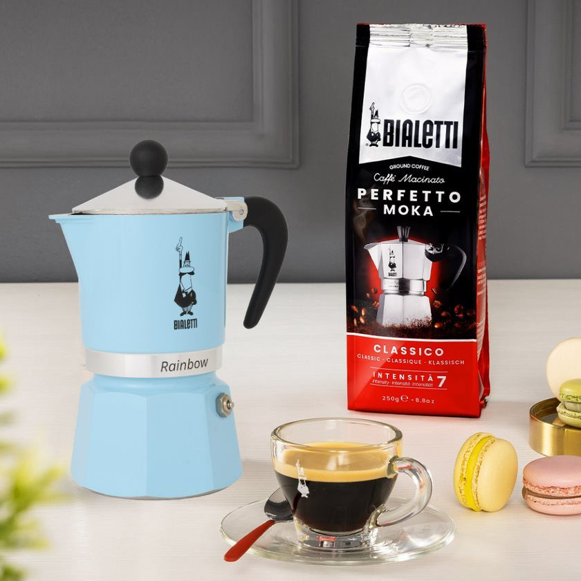 BIALETTI 5042 világoskék kotyogós kávéfőző, 3 adagos – 3. kép