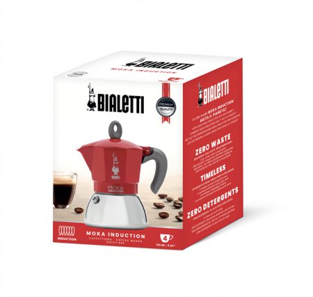 BIALETTI Moka Induction 4 adagos piros kotyogós kávéfőző – 5. kép
