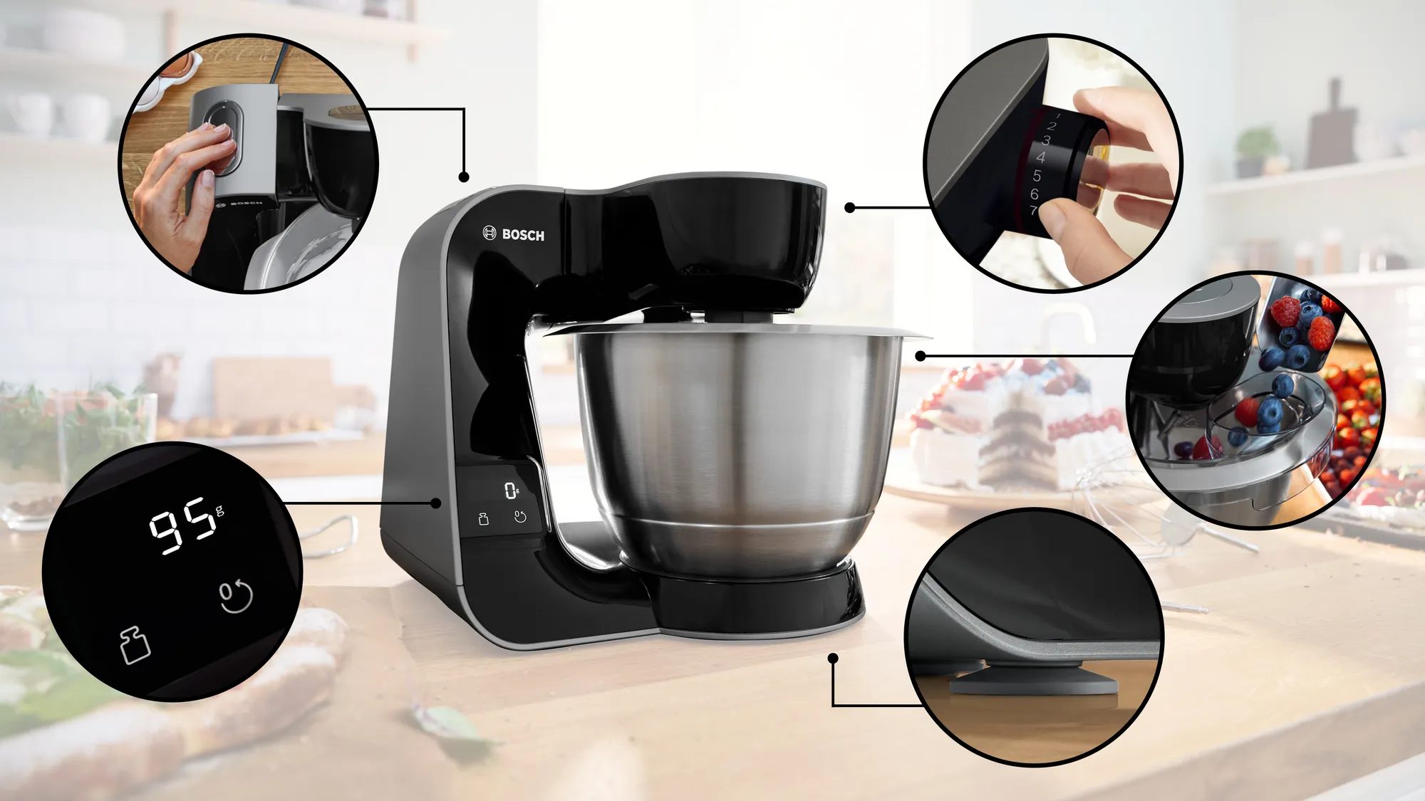 BOSCH MUM5XC4E konyhai robotgép beépített mérleggel és 3,9 literes nemesacél tállal – 11. kép