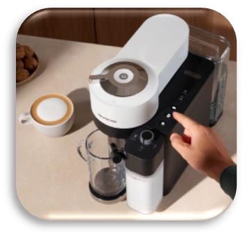 DE-LONGHI Nespresso Vertuo Lattissima ENV300.W kapszulás kávéfőző tejhabosítóval, fehér – 5. kép