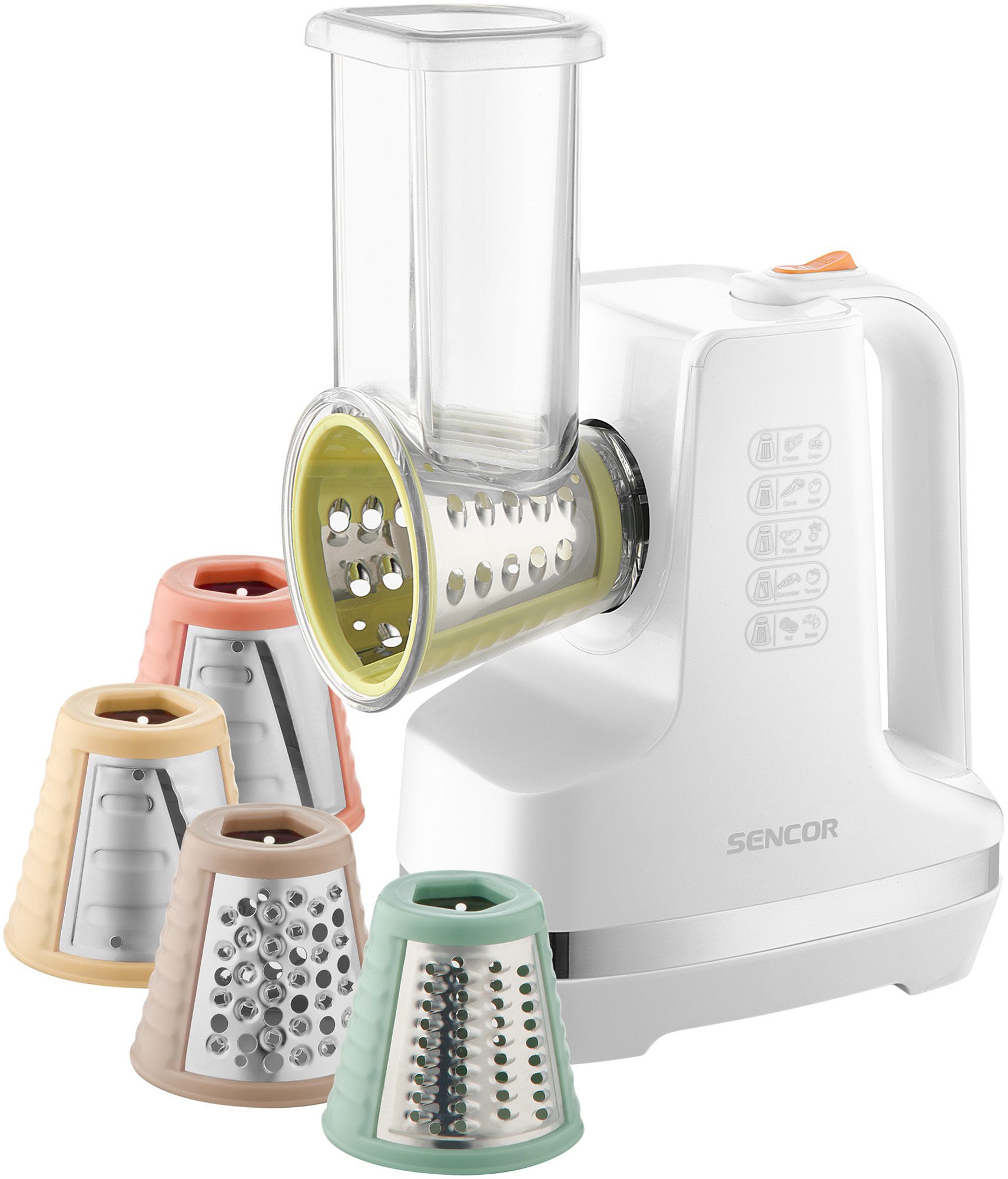SENCOR SSG 4300WH elektromos szeletelő 5 fémbetéttel, fehér – 2. kép