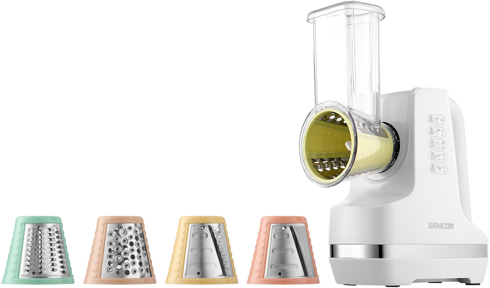 SENCOR SSG 4300WH elektromos szeletelő 5 fémbetéttel, fehér – 5. kép