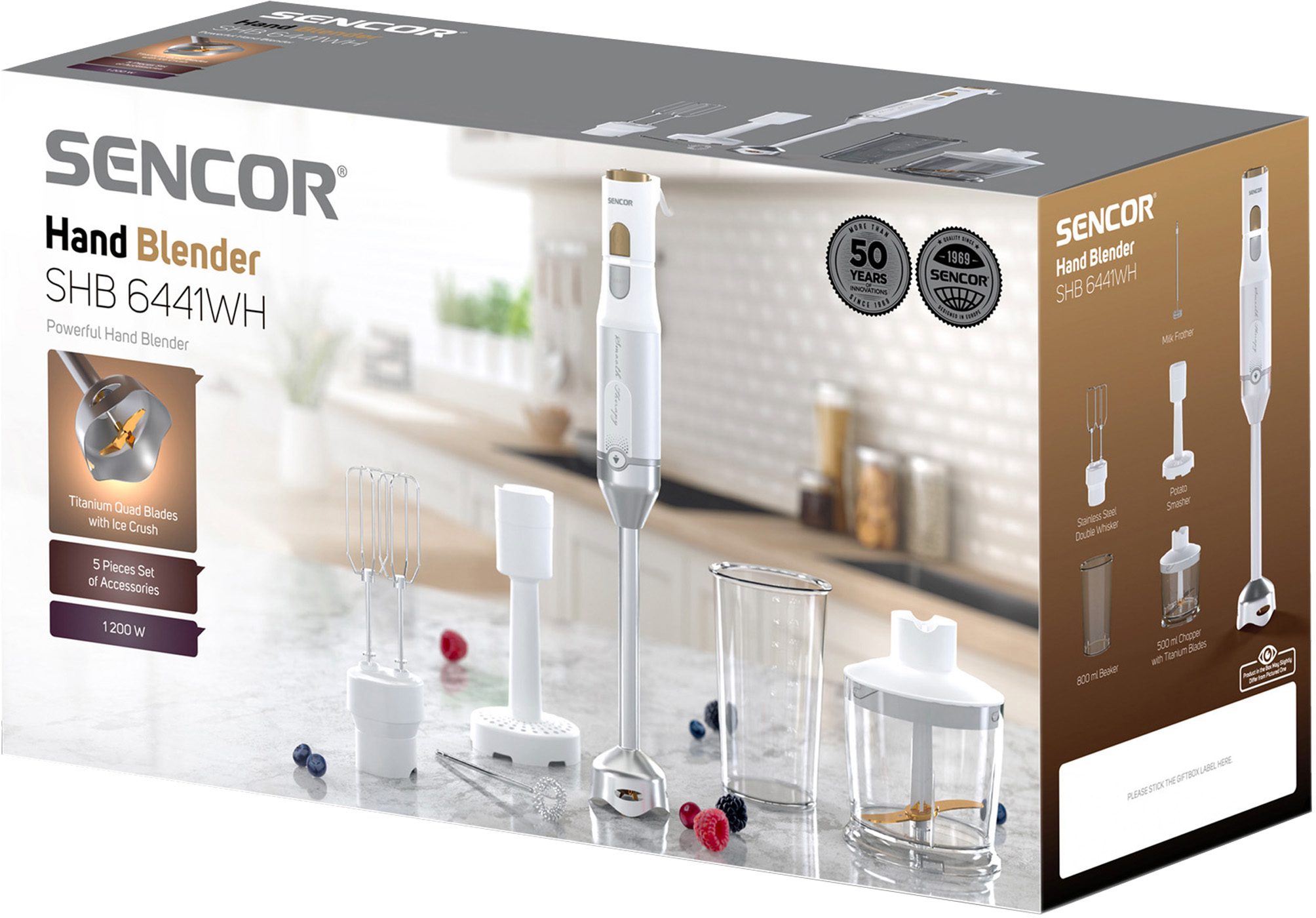 SENCOR SHB 6441WH fehér 4 az 1-ben botmixer 1200 W teljesítménnyel – 3. kép
