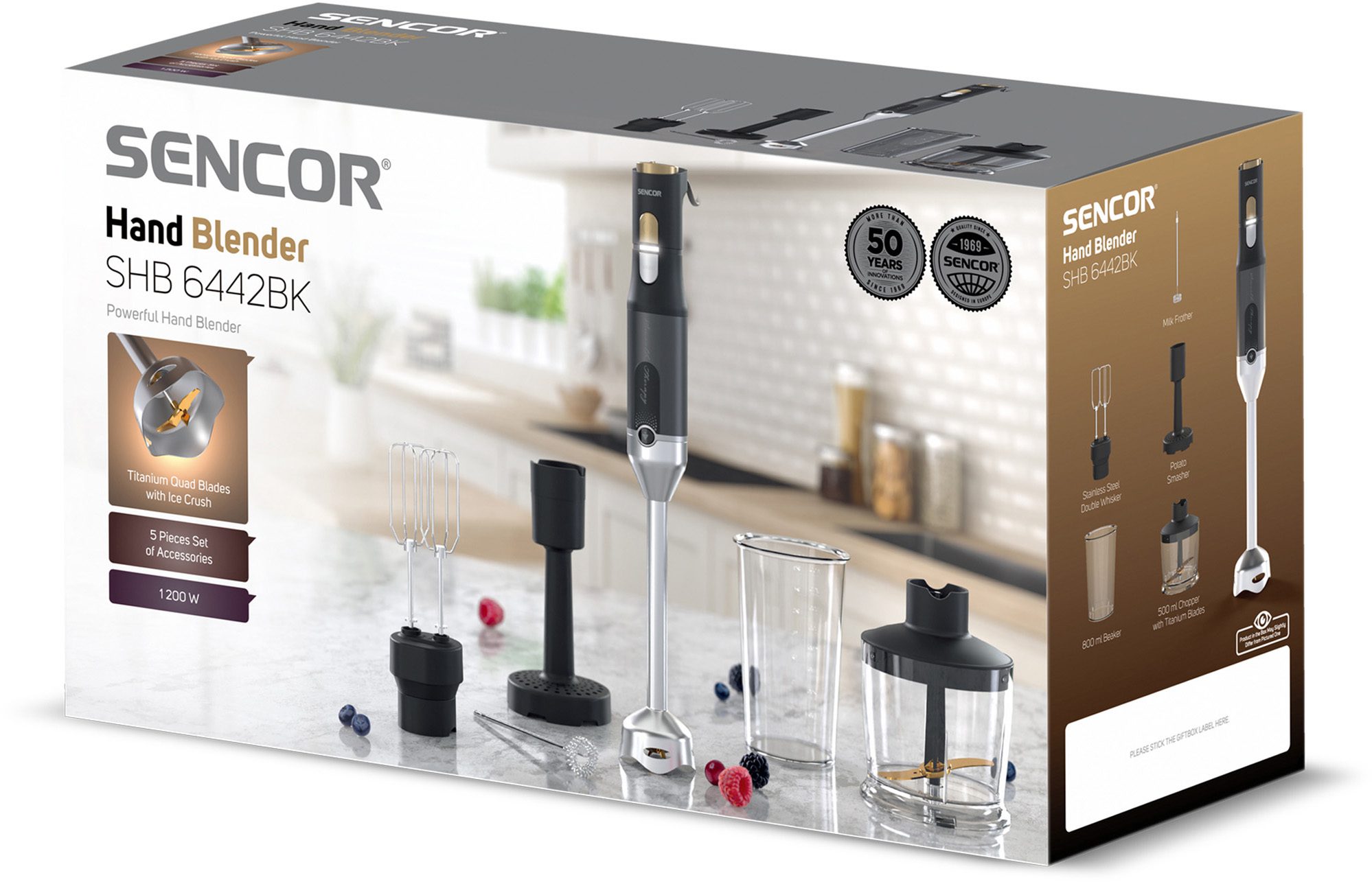 SENCOR SHB 6442BK 4 az 1-ben botmixer 1200 W teljesítménnyel, fekete – 3. kép
