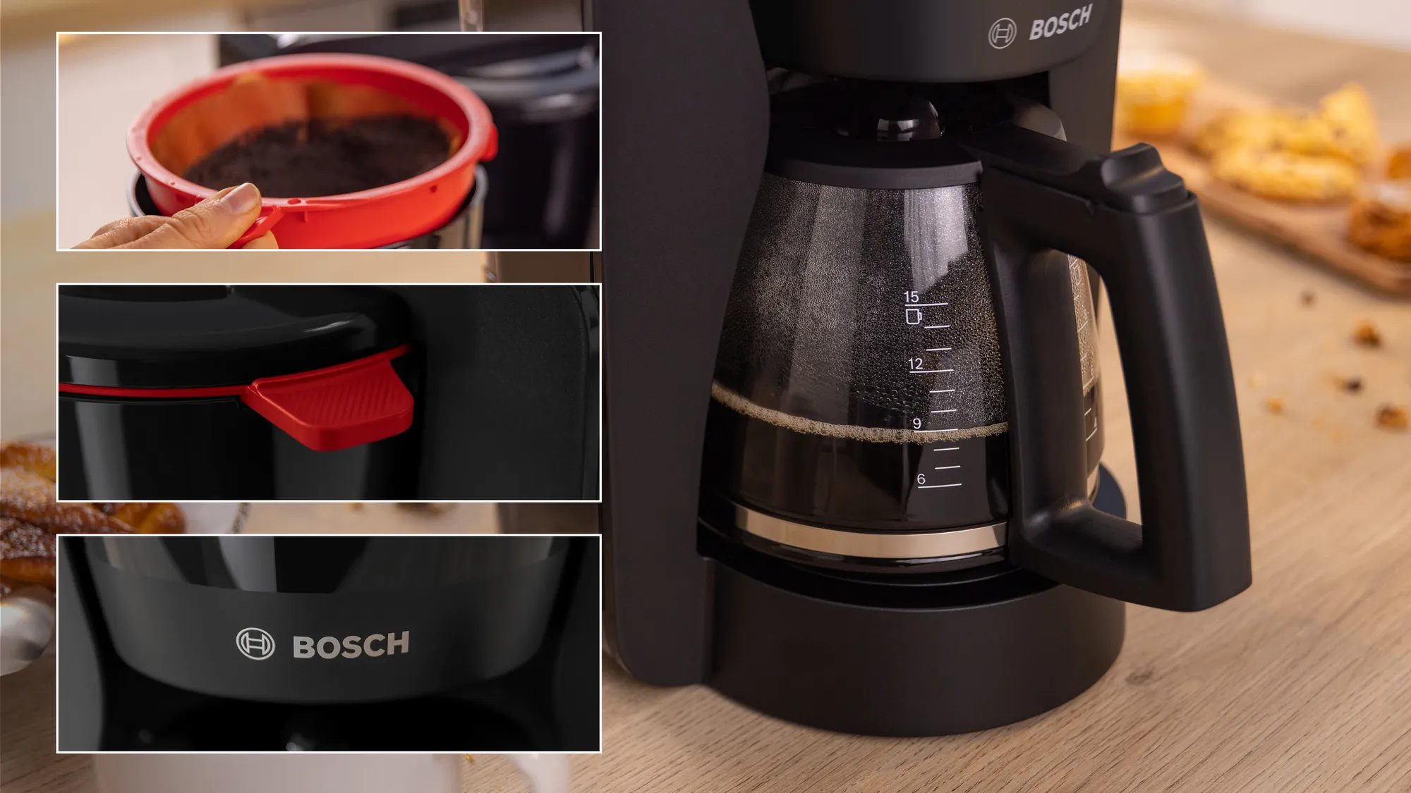 BOSCH TKA2M113 MyMoment filteres kávéfőző üvegkancsóval, fekete – 3. kép