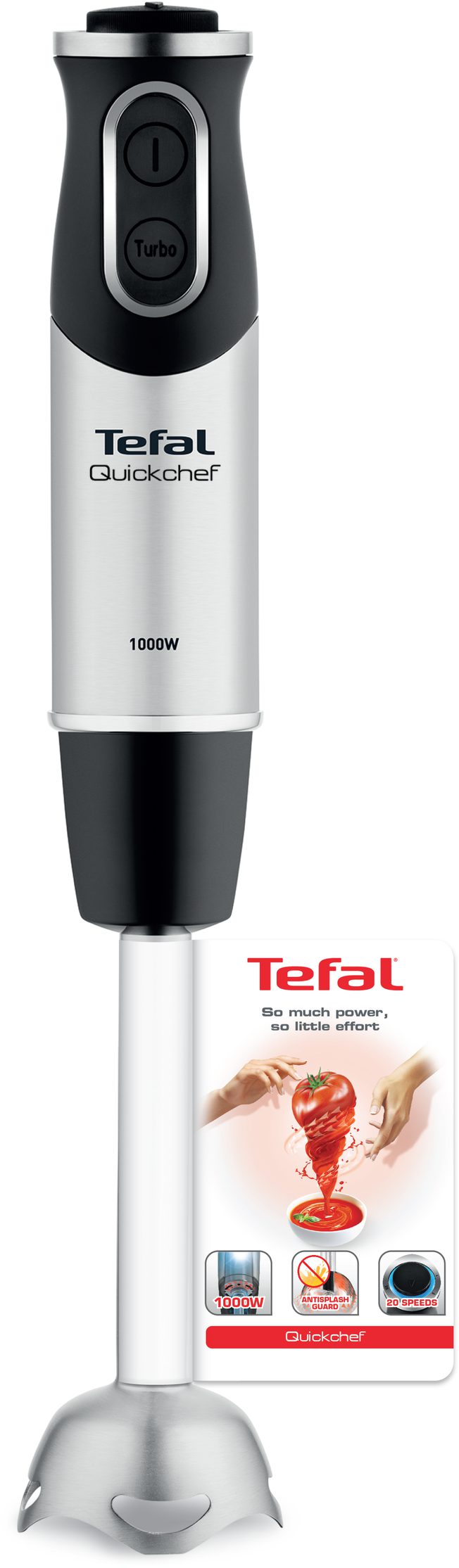 TEFAL HB656838 Quickchef 1000 W-os botmixer tartozékokkal, fekete-ezüst – 6. kép