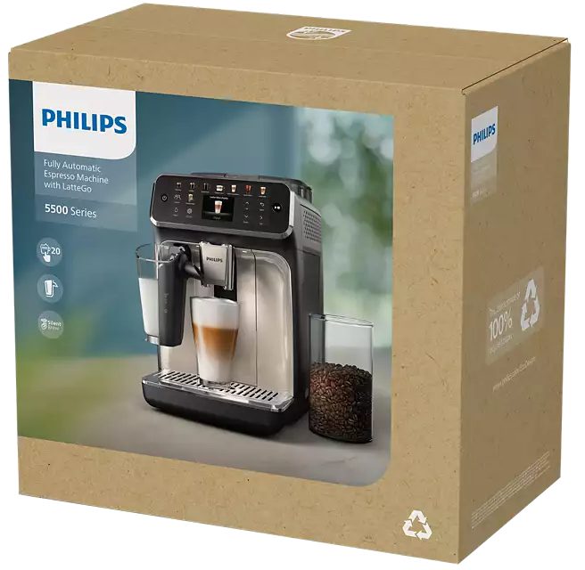 PHILIPS EP5541/50 5500 LatteGo automata kávégép 20 recepttel és kerámia őrlővel – 6. kép