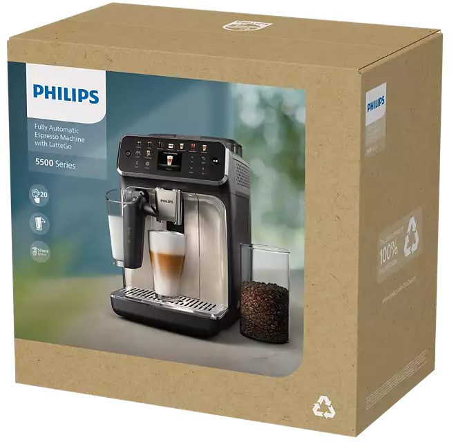 PHILIPS EP5547/90 5500 LatteGo automata kávégép 20 recepttel és kerámia őrlővel – 6. kép