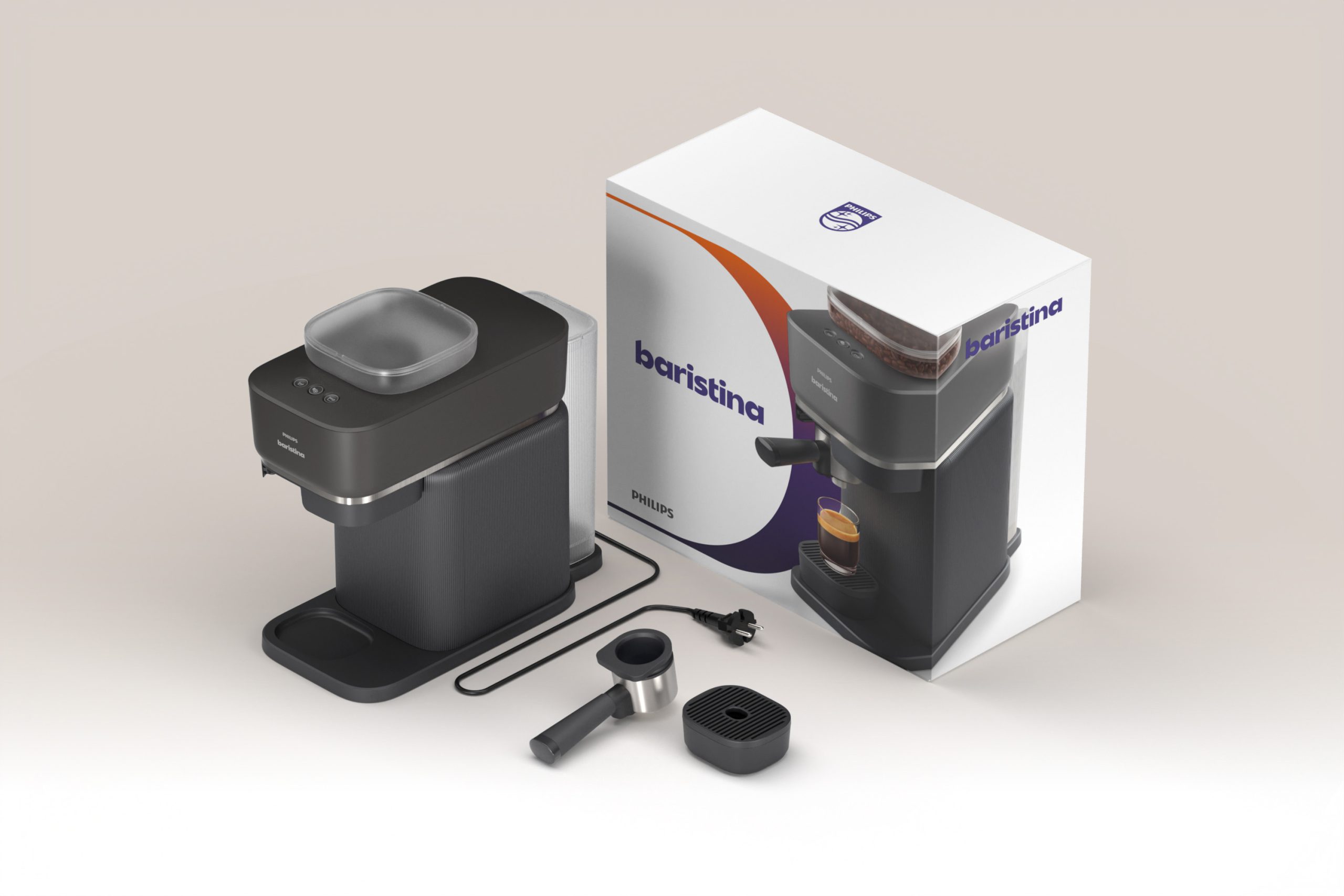 PHILIPS BAR300/60 Baristina automata eszpresszógép fekete portafilterrel – 4. kép