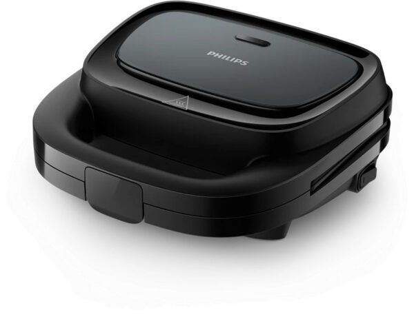 PHILIPS HD2331/90 750 W-os fekete szendvicssütő háromszög sütőlapokkal