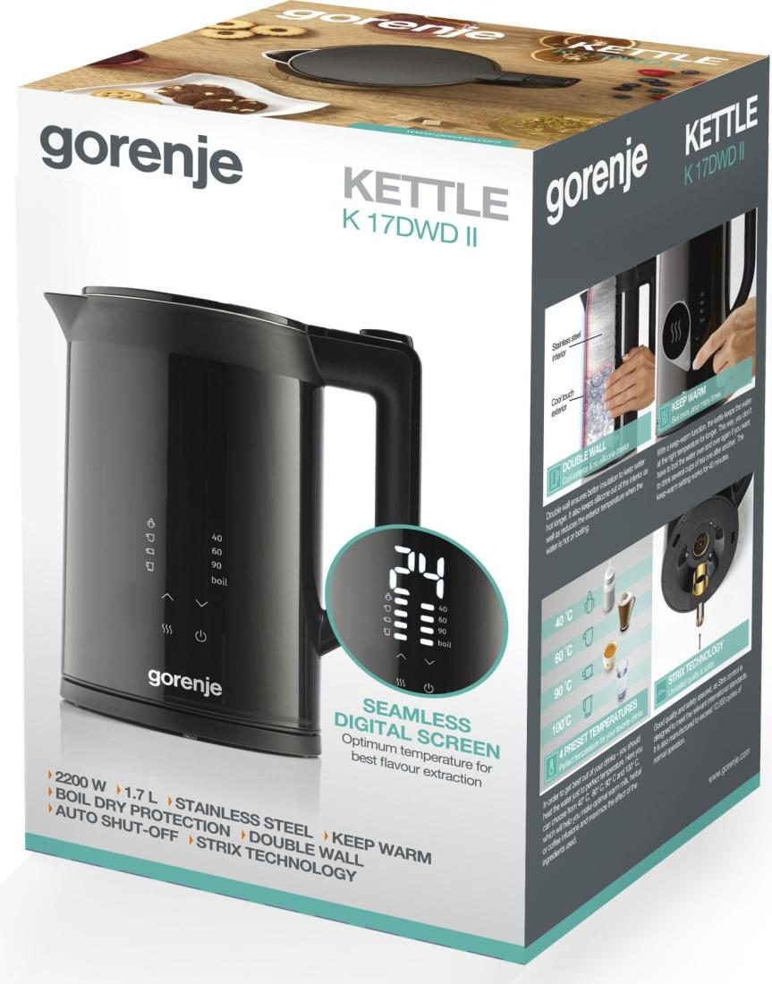 GORENJE K17DWDII vízforraló elektronikus hőmérséklet-szabályozással, 1,7 l – 6. kép