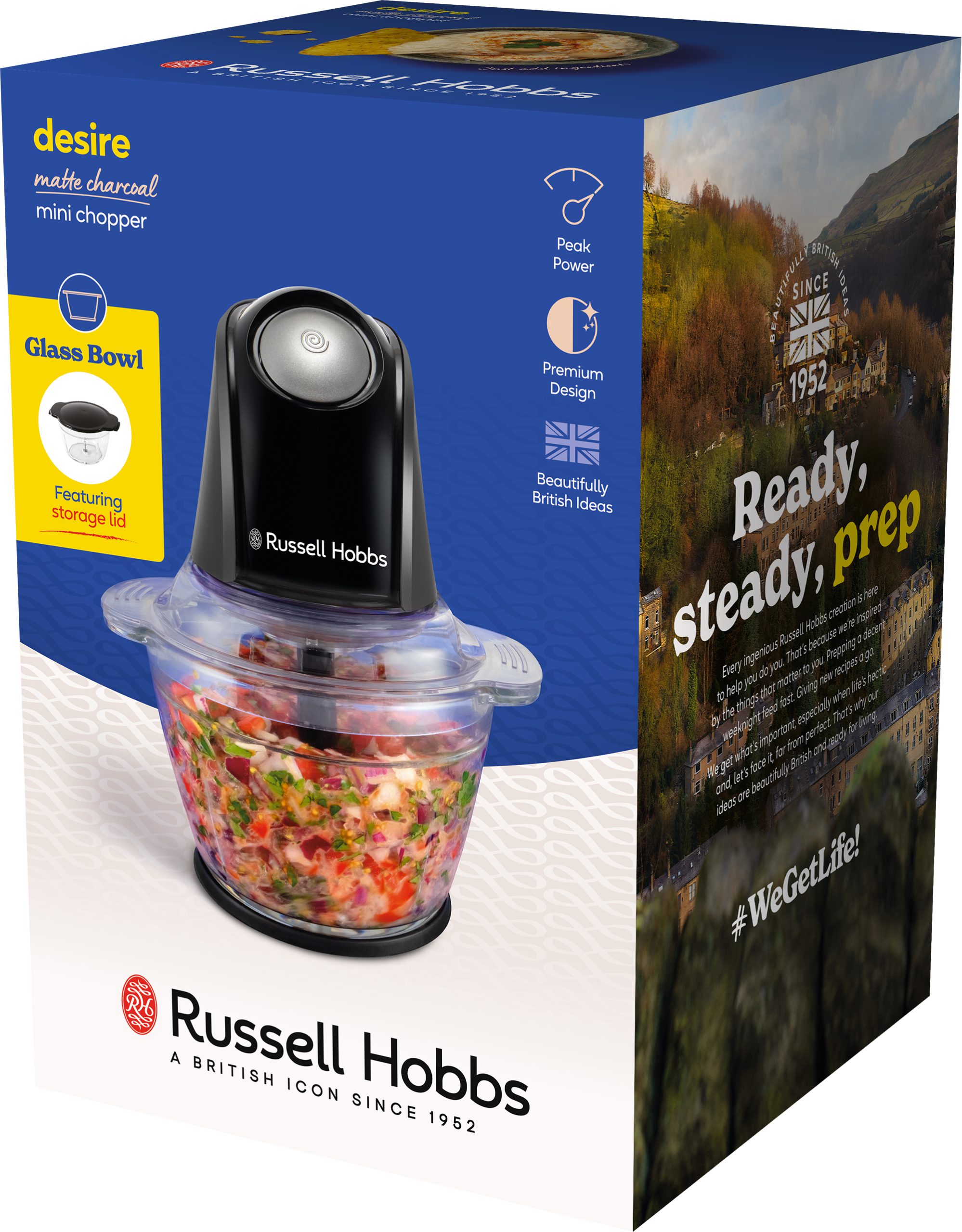 RUSSELL HOBBS 27131-56/RH Desire Matte Charcoal mini aprító üvegtállal – 11. kép