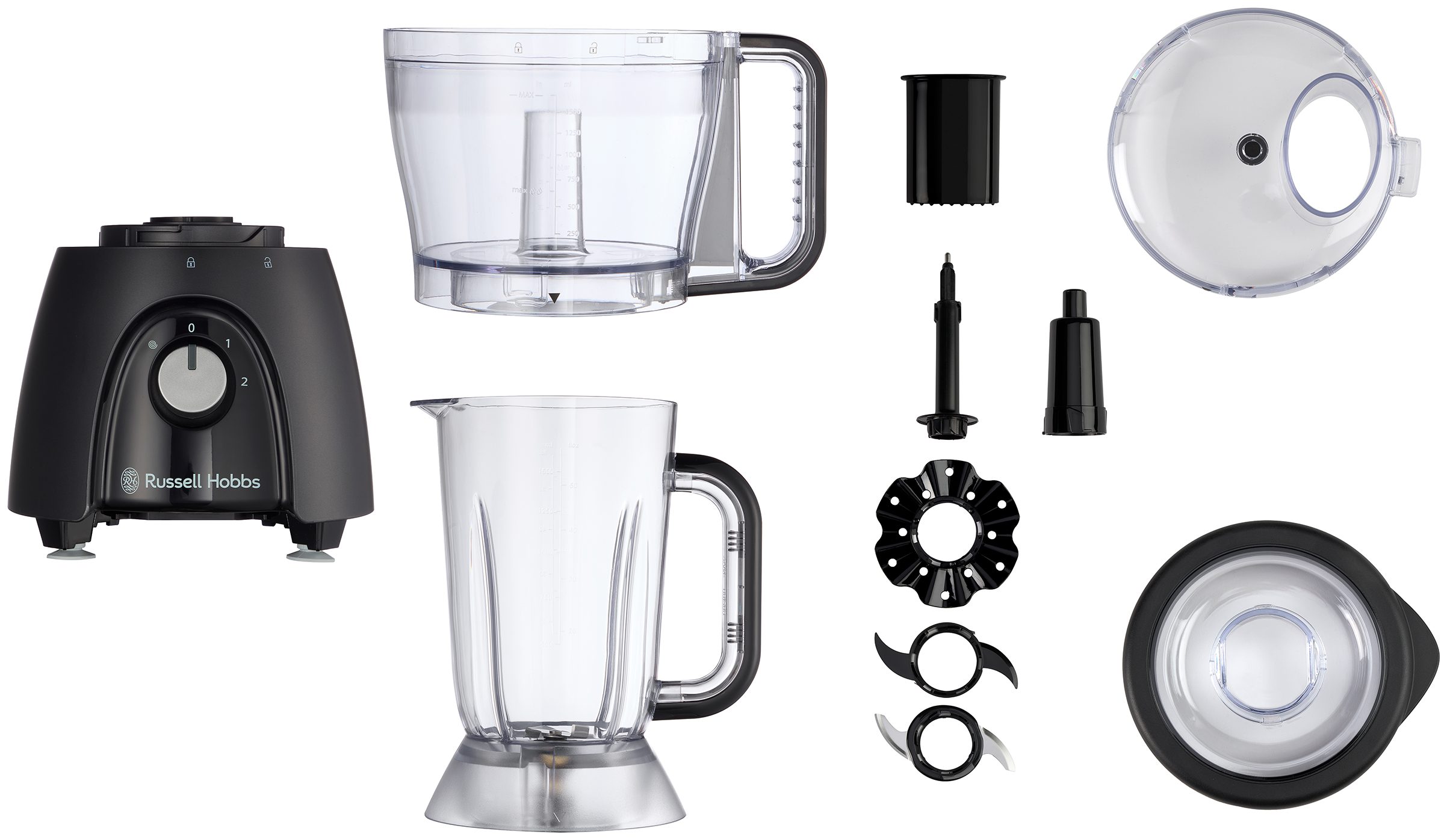 RUSSELL HOBBS 27111-56/RH Desire Matte Charcoal 2 az 1-ben konyhai robotgép és turmixgép – 8. kép