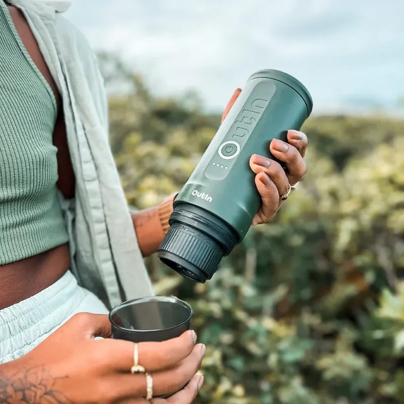 OUTIN ONANO-FGR Nano akkumulátoros hordozható kávéfőző, Forest Green zöld – 6. kép