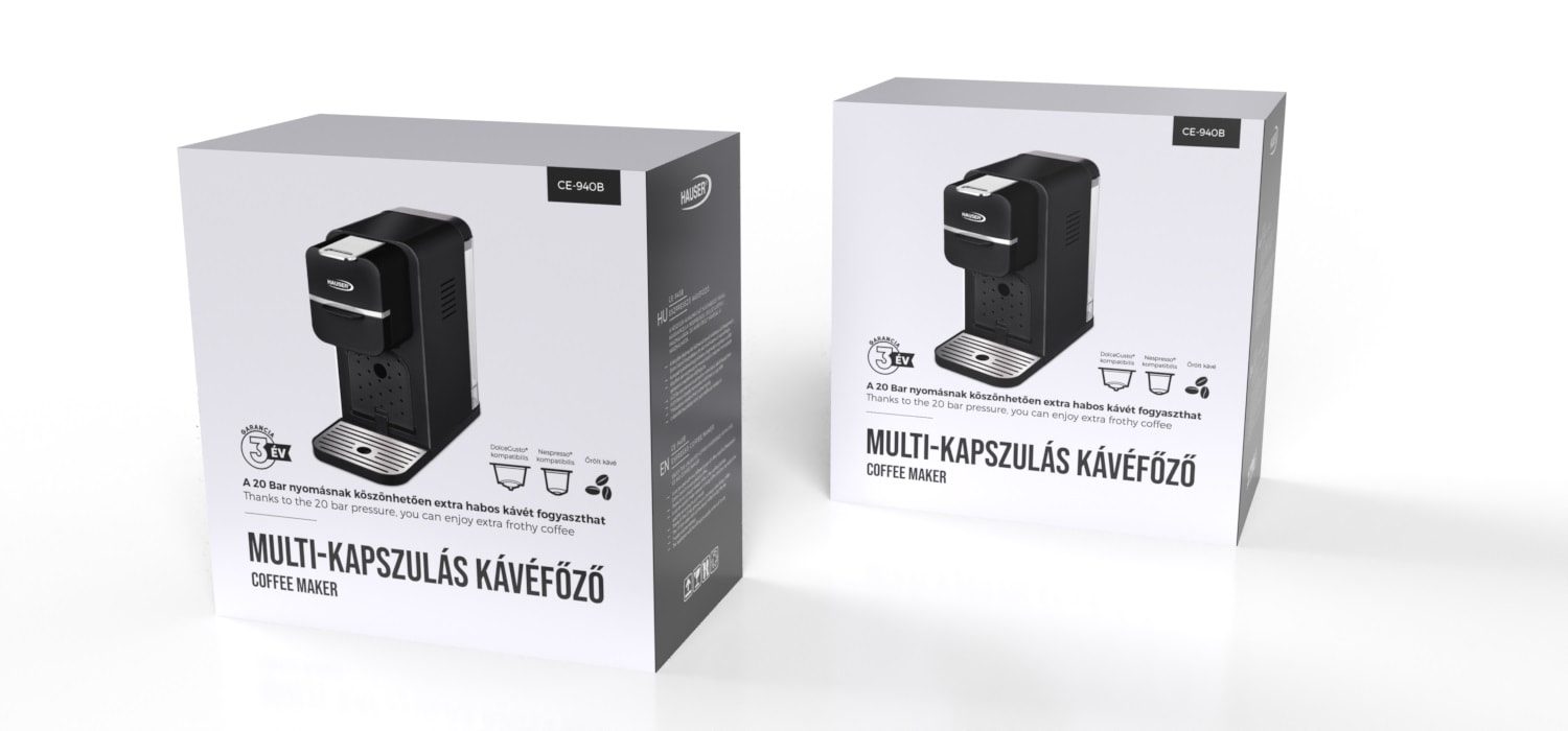 HAUSER CE-940B multikapszulás kávéfőző 20 baros szivattyúval – 3. kép