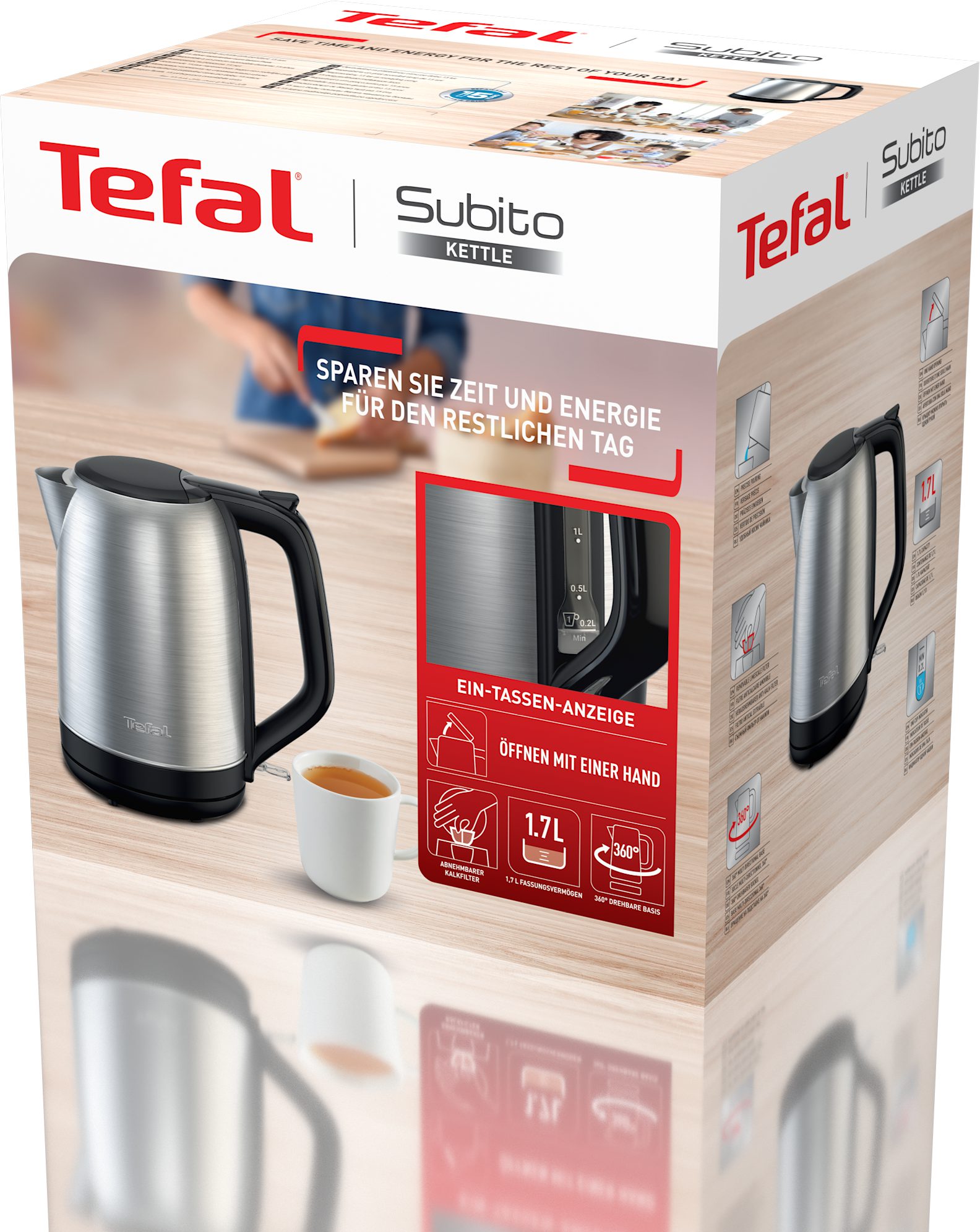 TEFAL KO5S0DE0 Subito nemesacél vízforraló, 1,7 l, ezüst – 10. kép