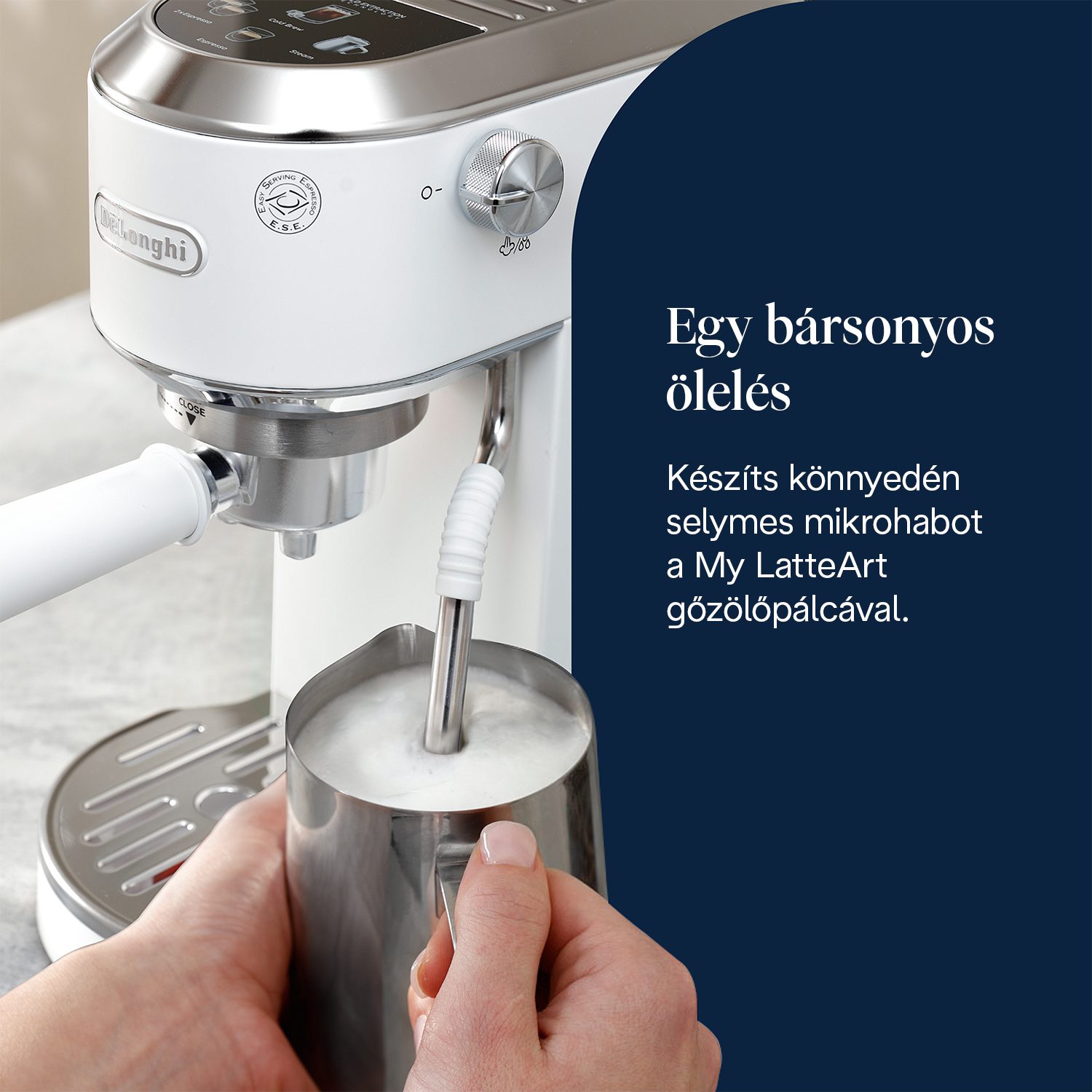 DE-LONGHI Dedica Duo EC890.WI fehér karos presszókávéfőző cold brew funkcióval – 13. kép