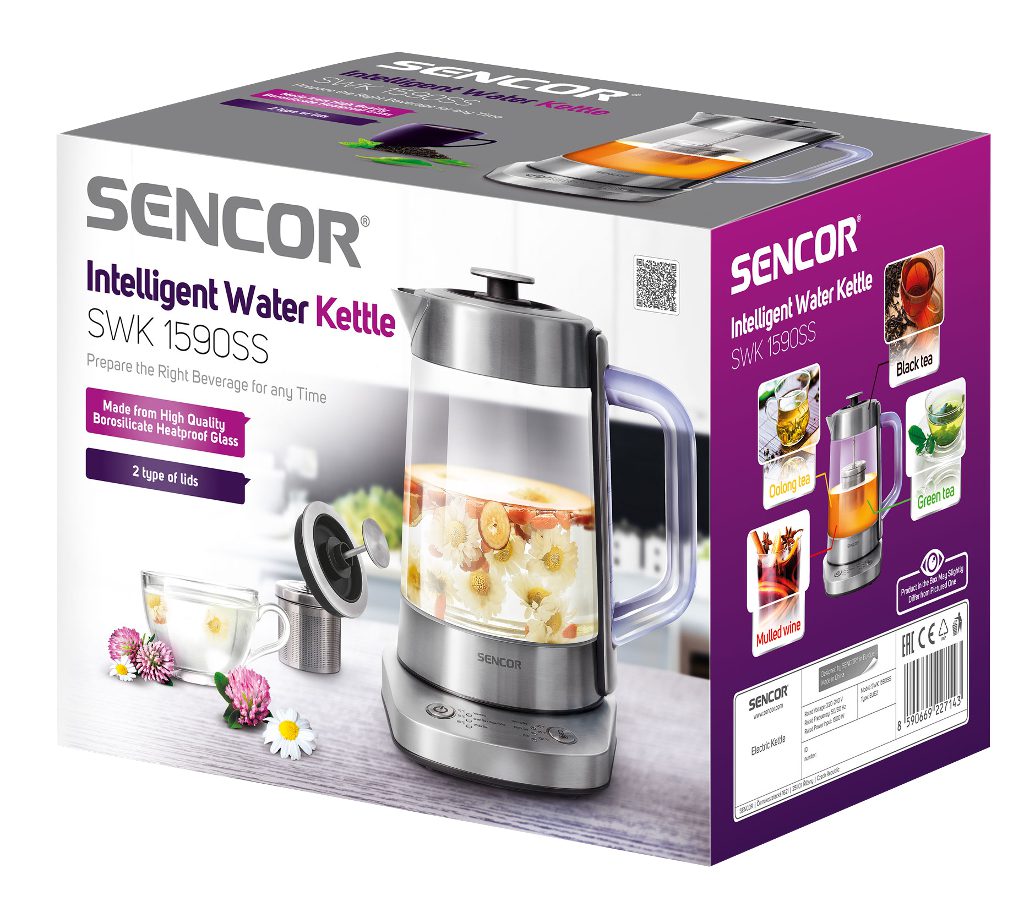 SENCOR SWK 1590SS okos vízforraló teakészítő funkcióval, 1,5 l – 5. kép