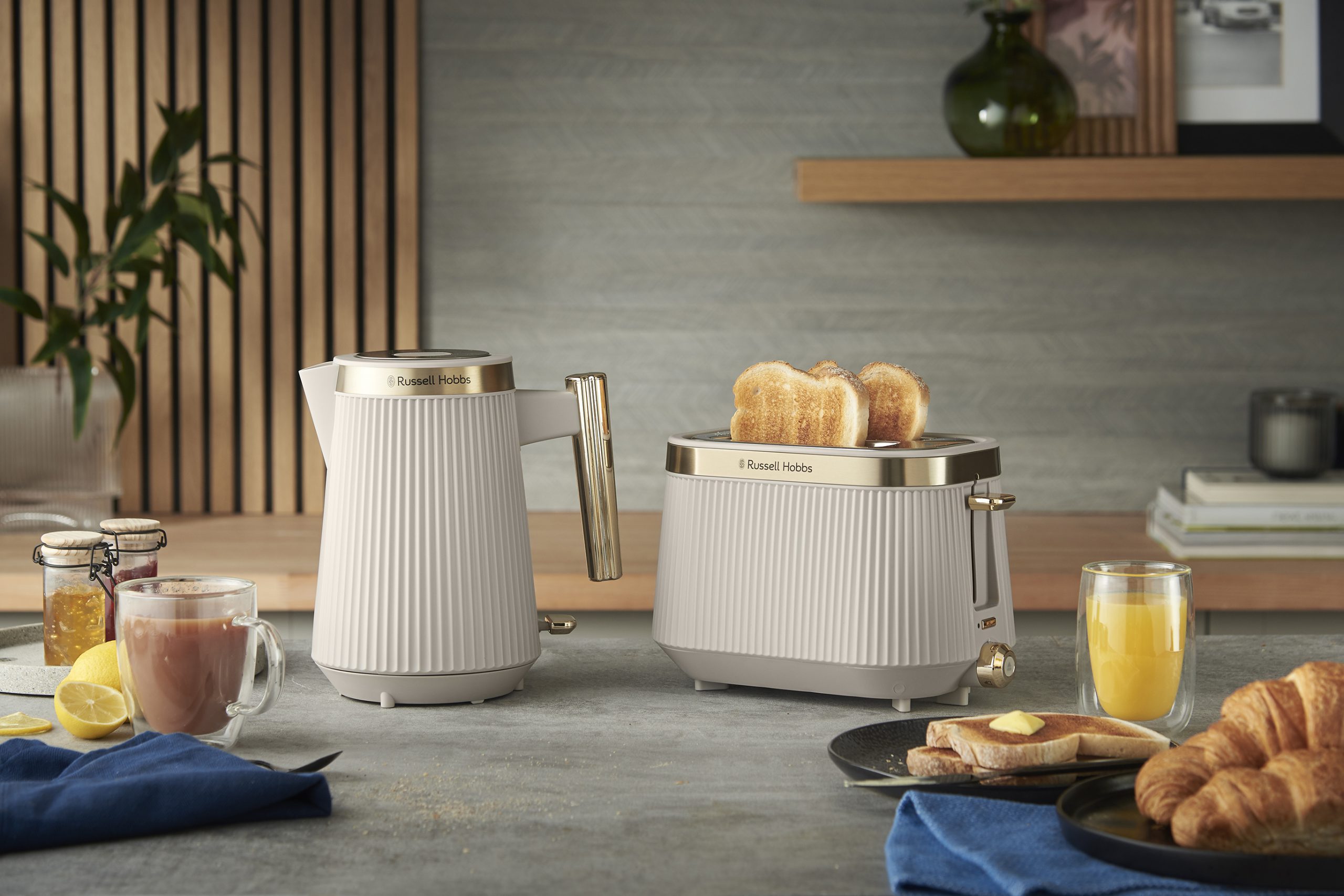 RUSSELL HOBBS 26761-56/RH Brontë Stone 2 szeletes kenyérpirító zsemlemelegítővel – 4. kép