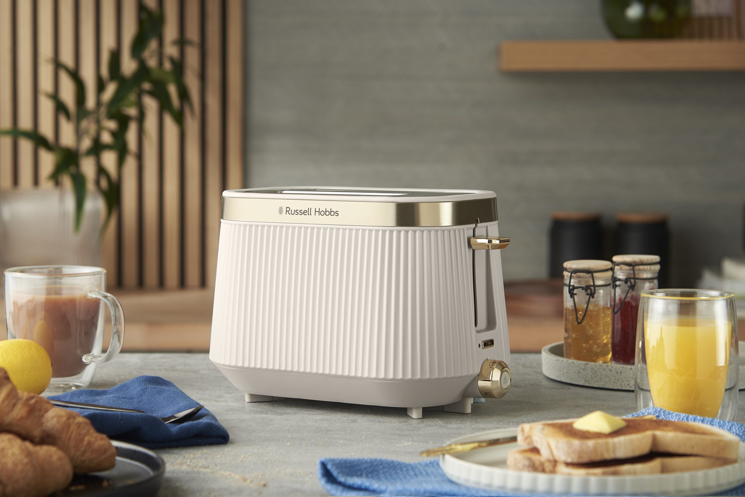 RUSSELL HOBBS 26761-56/RH Brontë Stone 2 szeletes kenyérpirító zsemlemelegítővel – 6. kép