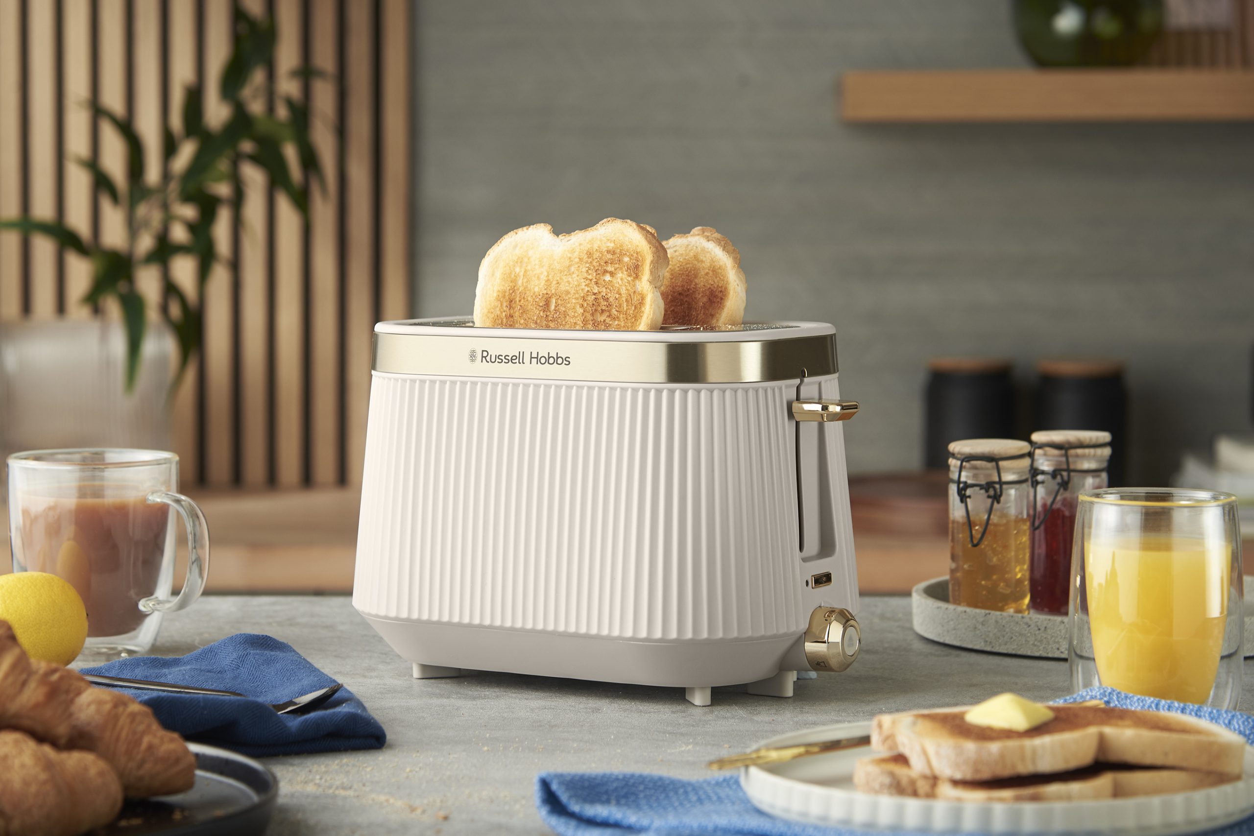 RUSSELL HOBBS 26761-56/RH Brontë Stone 2 szeletes kenyérpirító zsemlemelegítővel – 7. kép