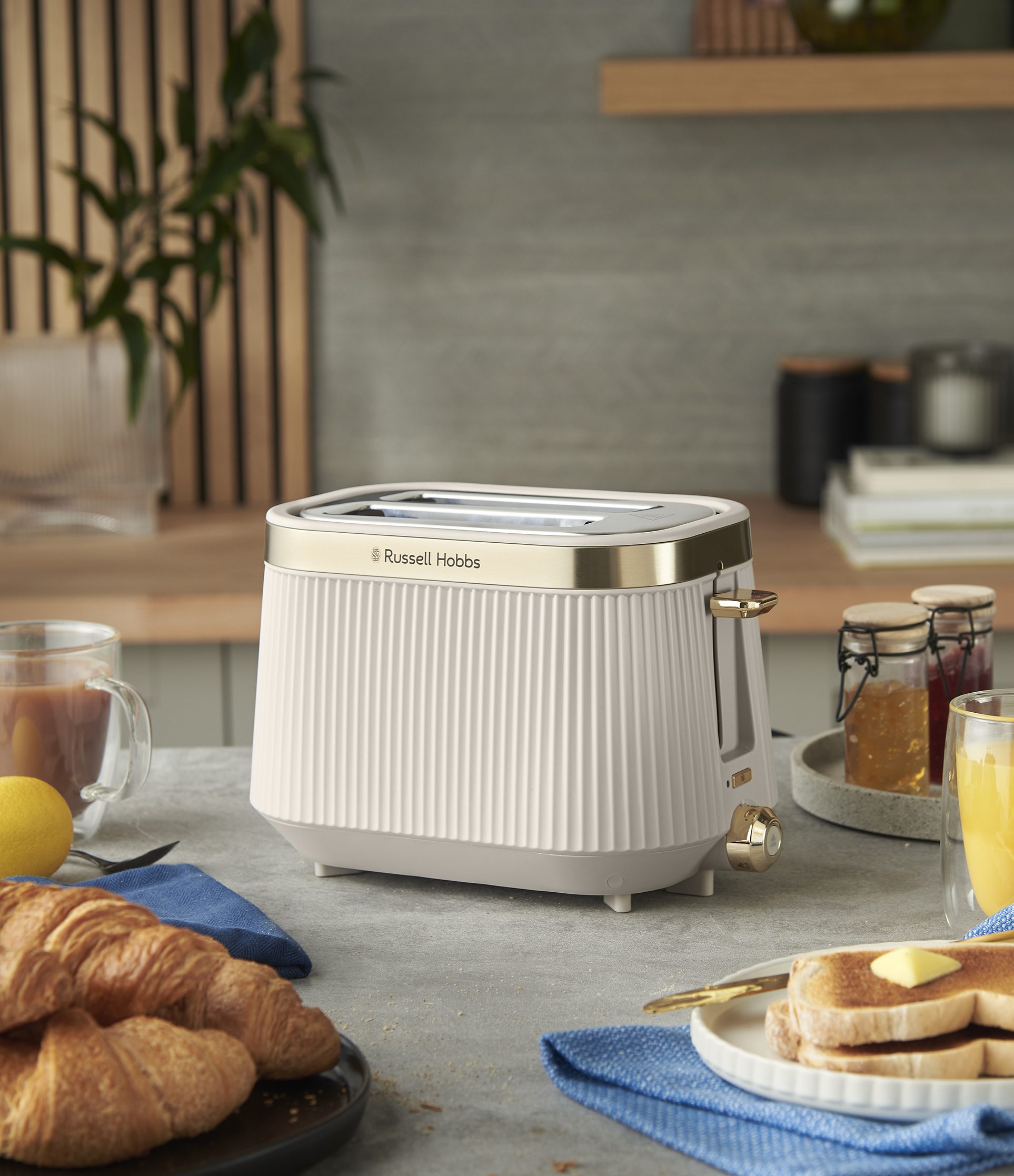 RUSSELL HOBBS 26761-56/RH Brontë Stone 2 szeletes kenyérpirító zsemlemelegítővel – 8. kép