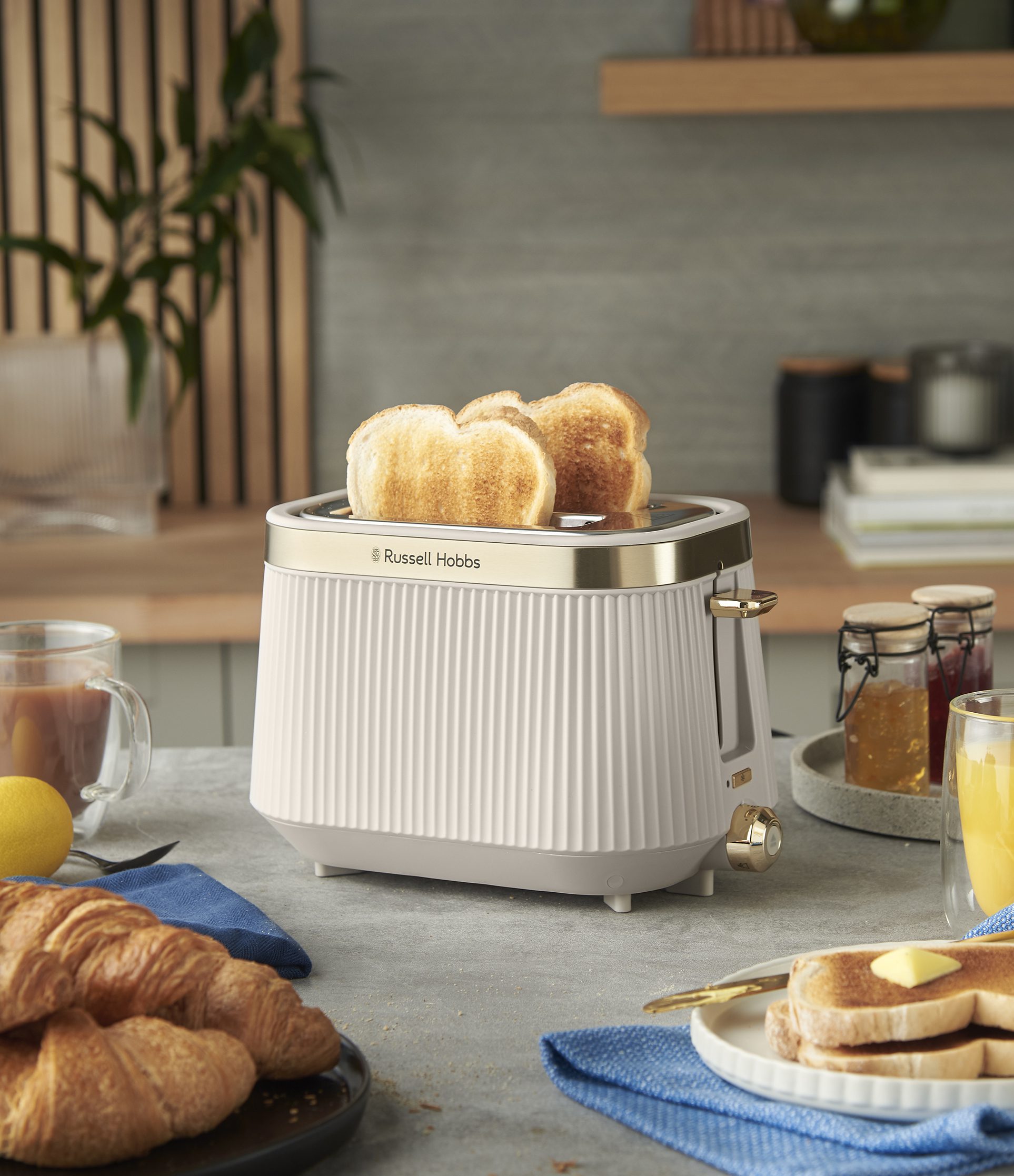 RUSSELL HOBBS 26761-56/RH Brontë Stone 2 szeletes kenyérpirító zsemlemelegítővel – 9. kép