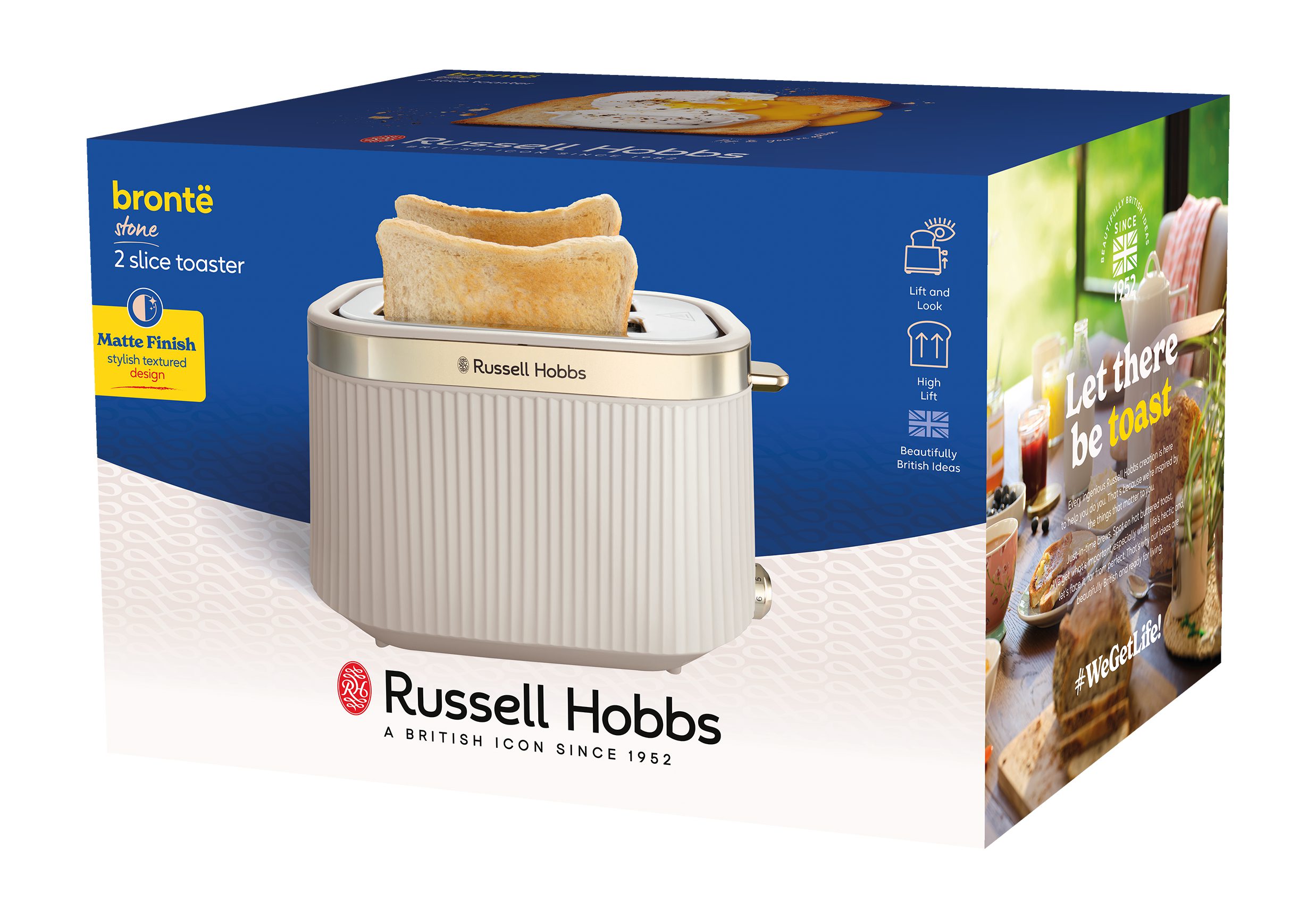 RUSSELL HOBBS 26761-56/RH Brontë Stone 2 szeletes kenyérpirító zsemlemelegítővel – 16. kép