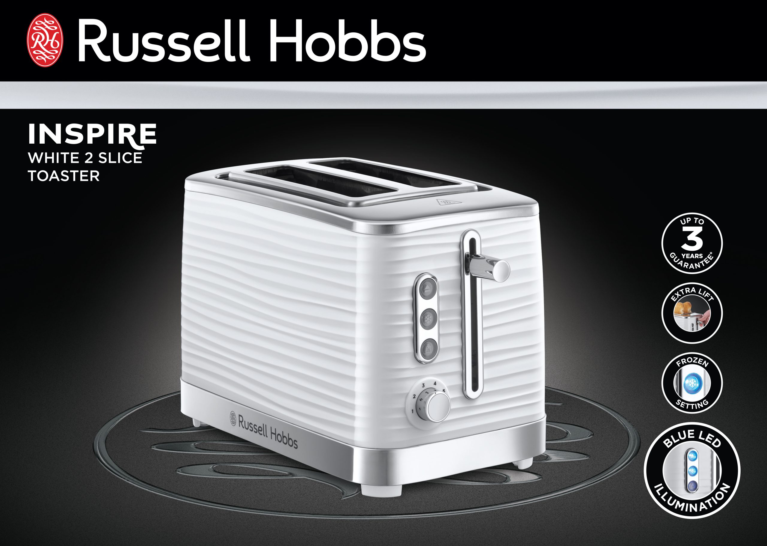 RUSSELL HOBBS 24370-56/RH Inspire kétszeletes fehér kenyérpirító – 2. kép