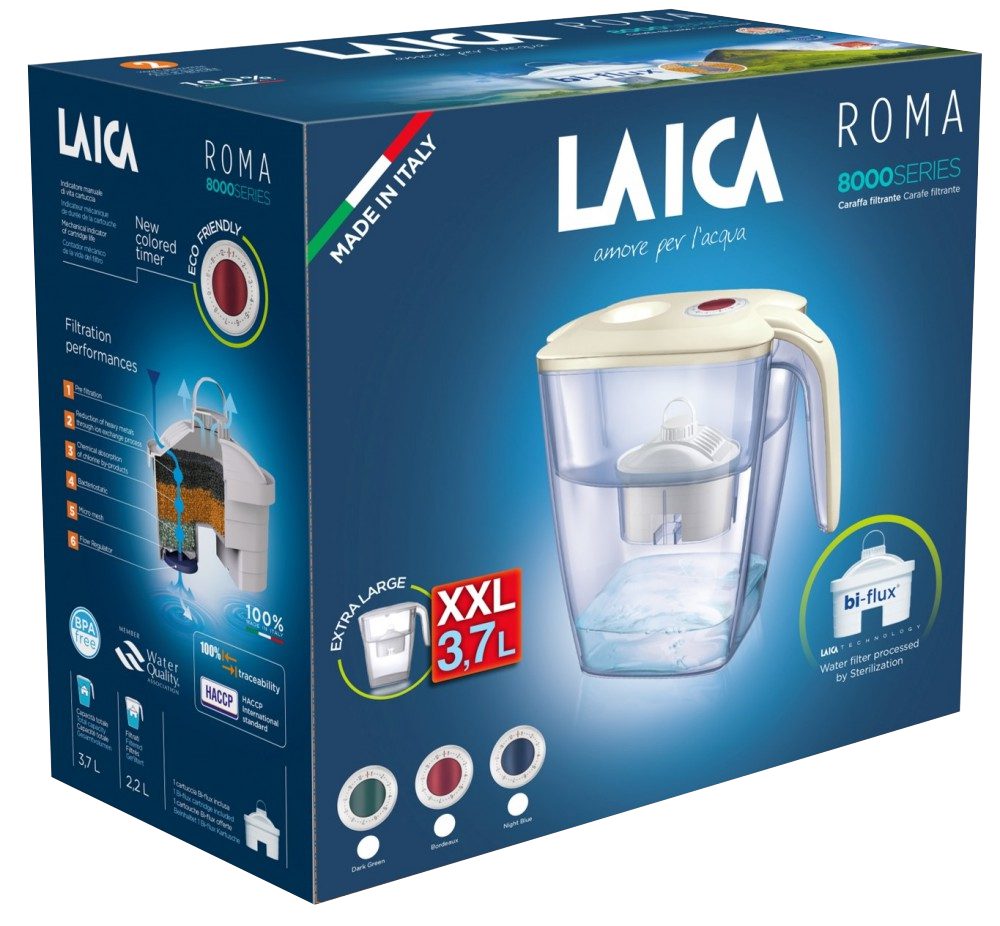 LAICA J81EC Róma Cream-Night Blue XXL 3,7 literes vízszűrő kancsó – 3. kép