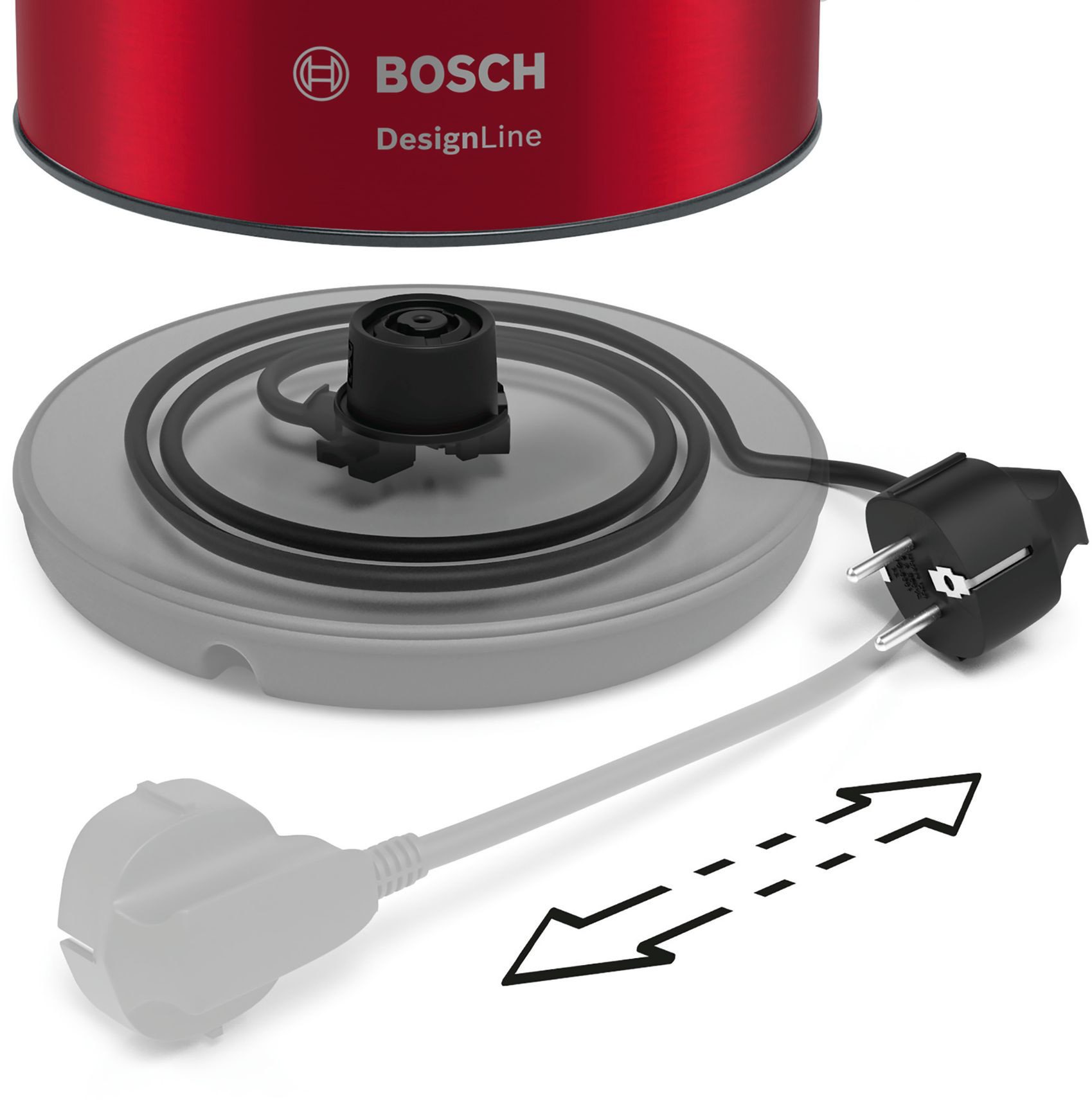 BOSCH TWK3P424 piros nemesacél vízforraló, 1,7 l, 2400 W – 3. kép