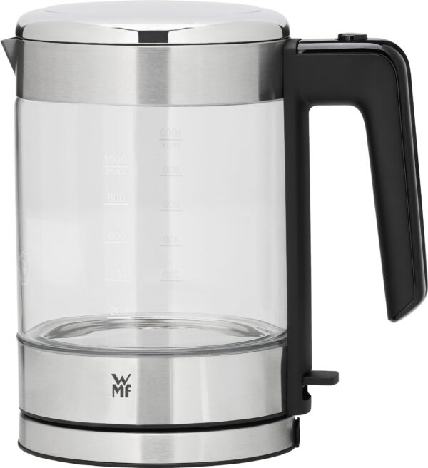 WMF KITCHENminis® 1 l-es üveg vízforraló Cromargan® burkolattal