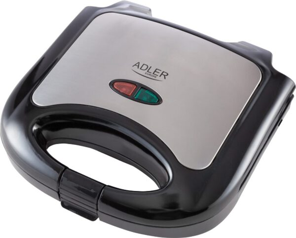 ADLER AD3015 kétszeletes melegszendvics-sütő, 750 W, fekete-inox