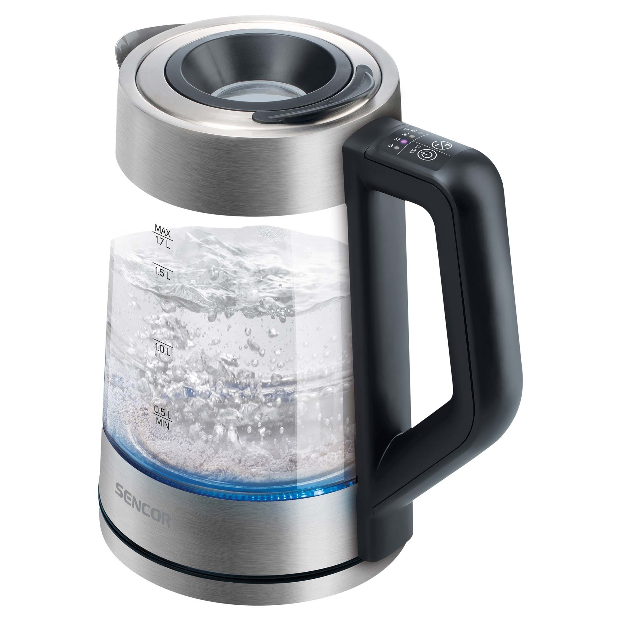SENCOR SWK 1795SS üveg vízforraló hőfokszabályozással, 1,7 l – 3. kép