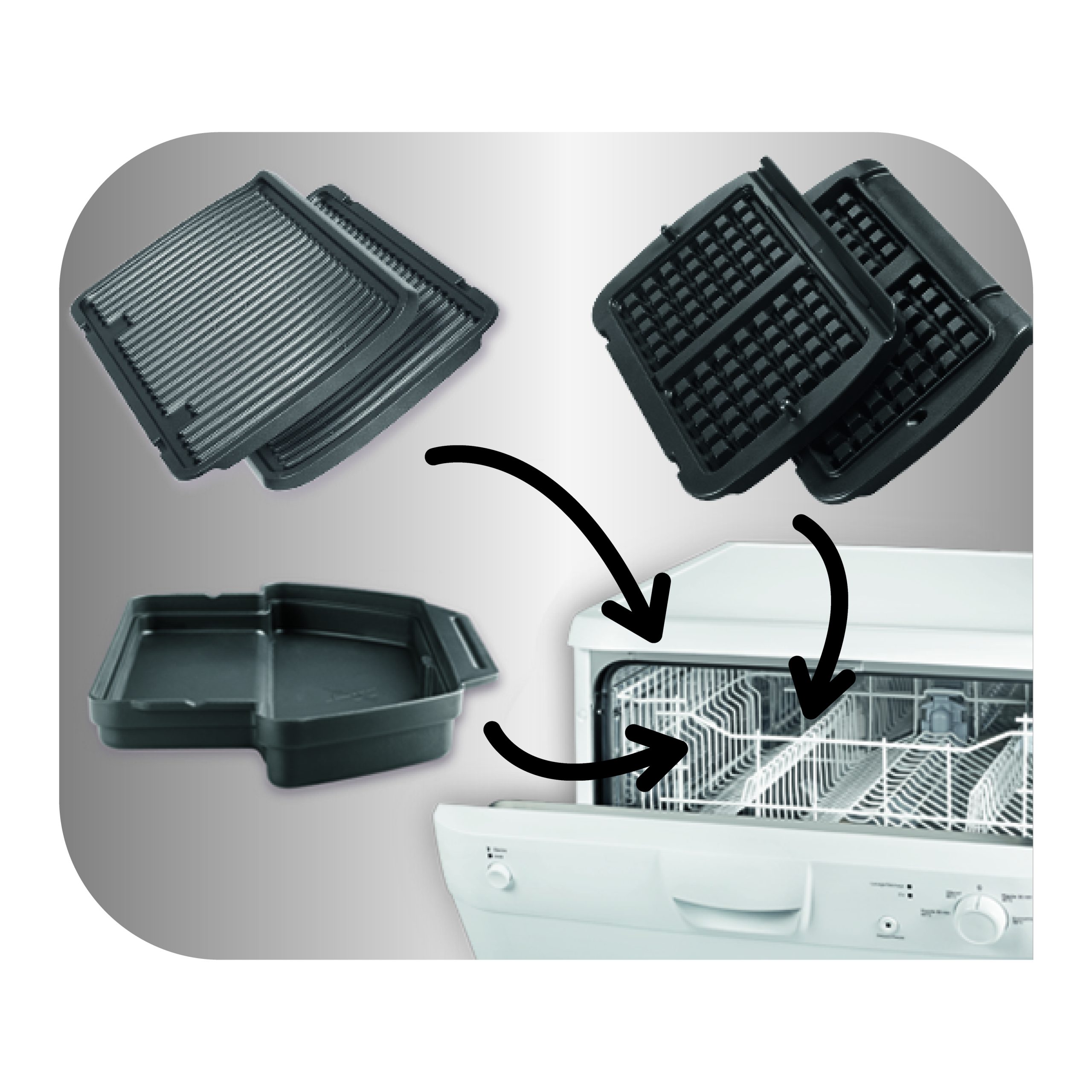 TEFAL GC716D12 OptiGrill+ kontakt grillsütő gofrilappal – 4. kép