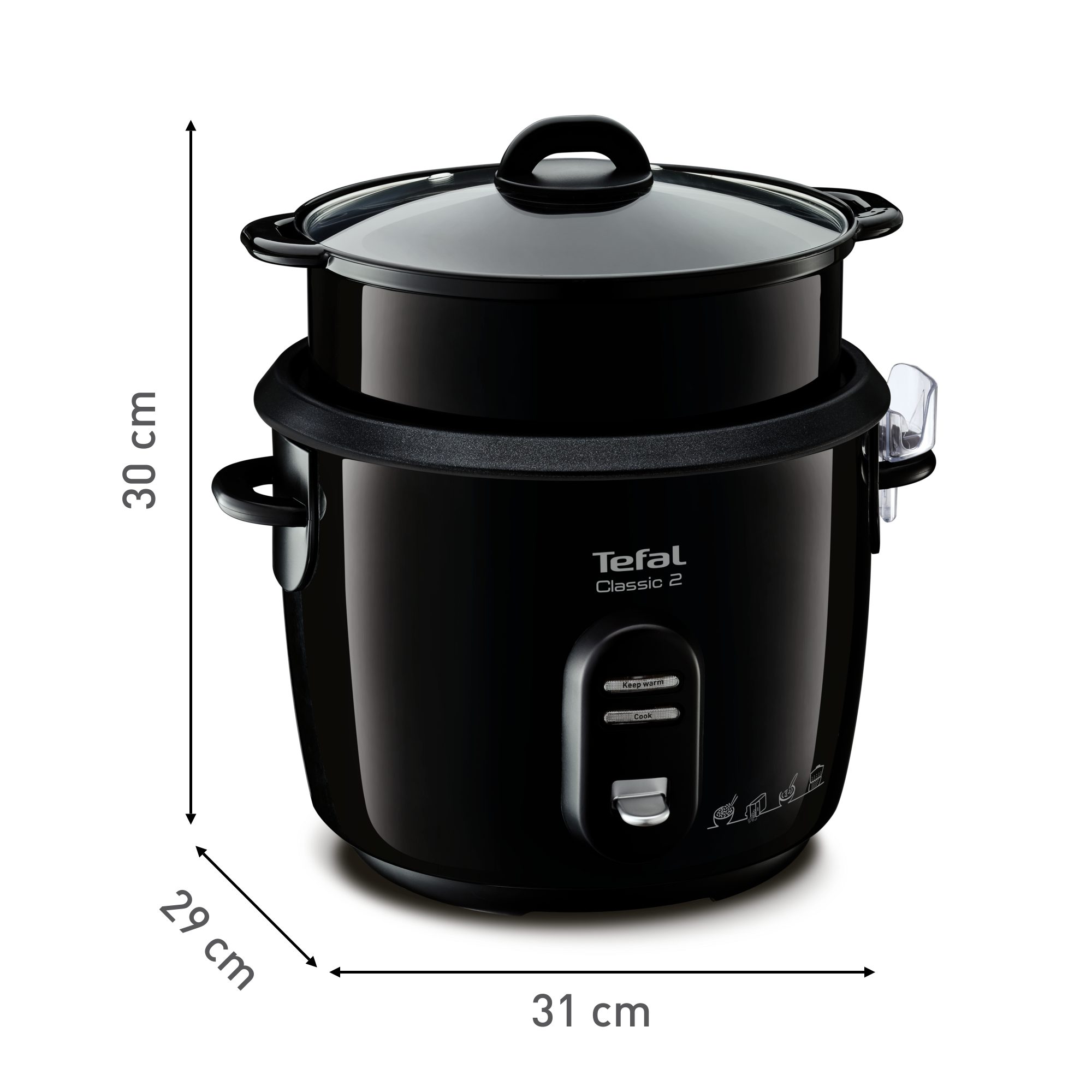 TEFAL RK103811 Classic 5 l-es fekete rizsfőző párolókosárral – 5. kép